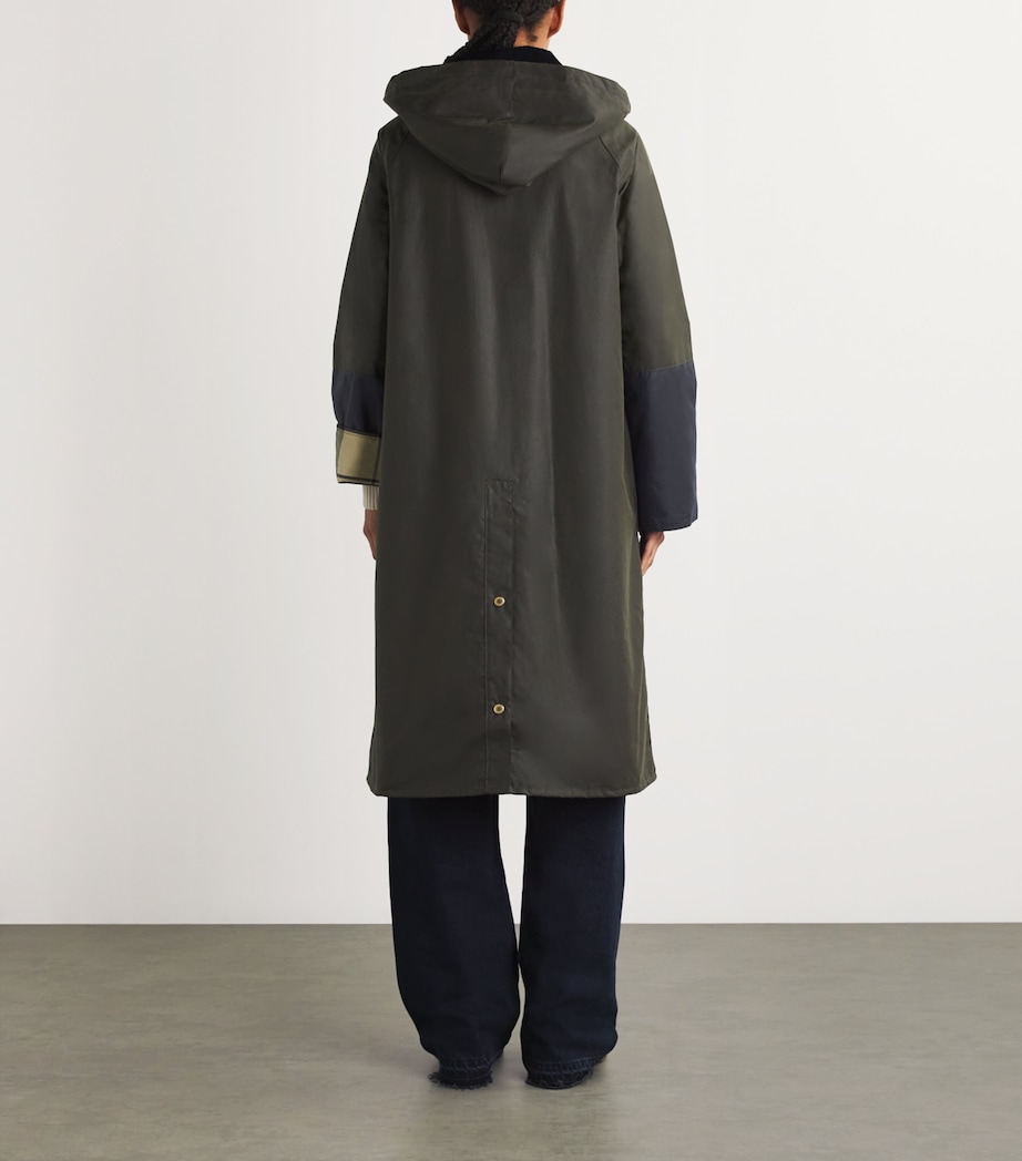 Barbour Womens Waxed Carolyn Jacket Archive Olive/tartan Image 4