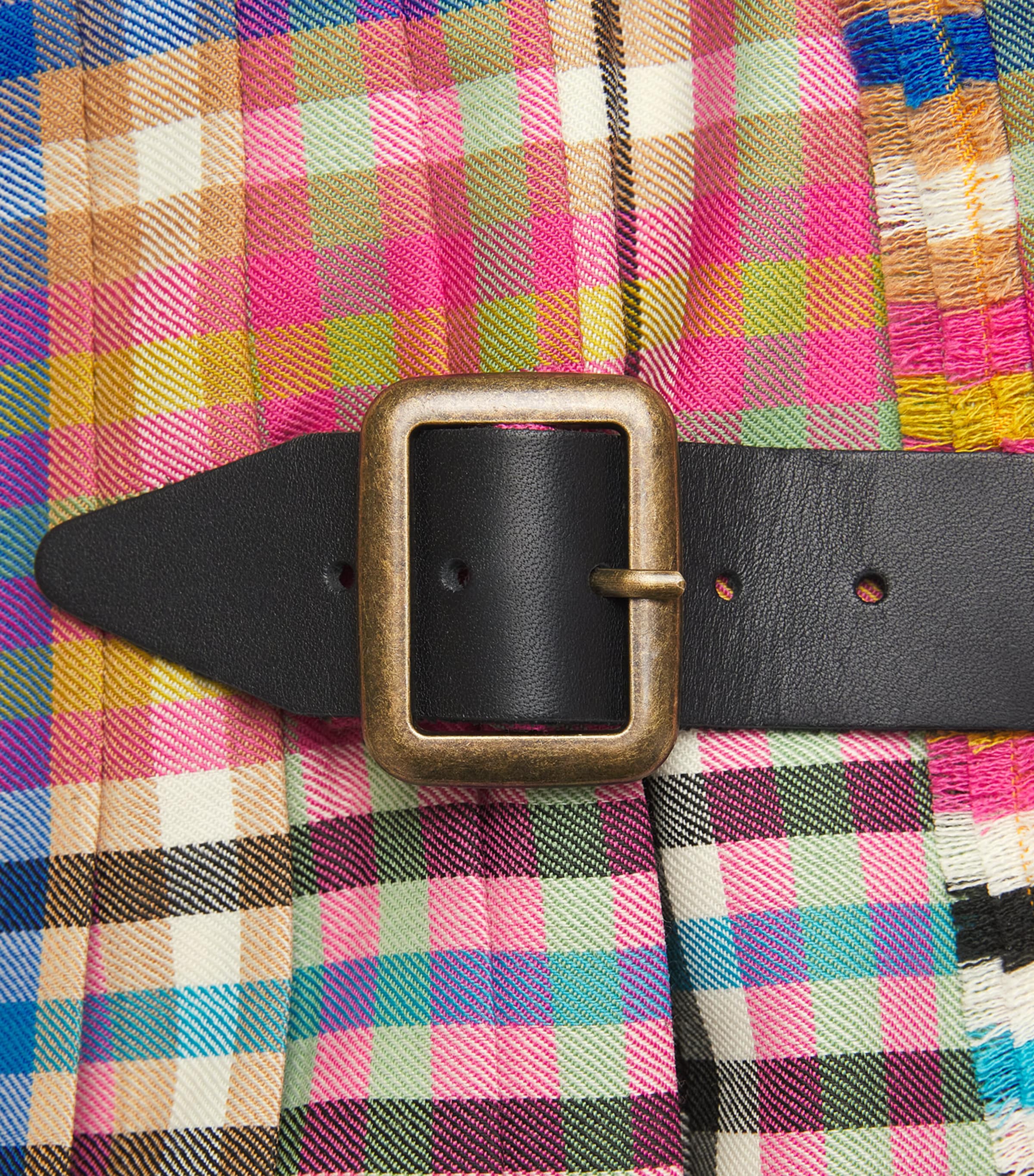 Virgin Wool Check Mini Skirt MULTI Image 5