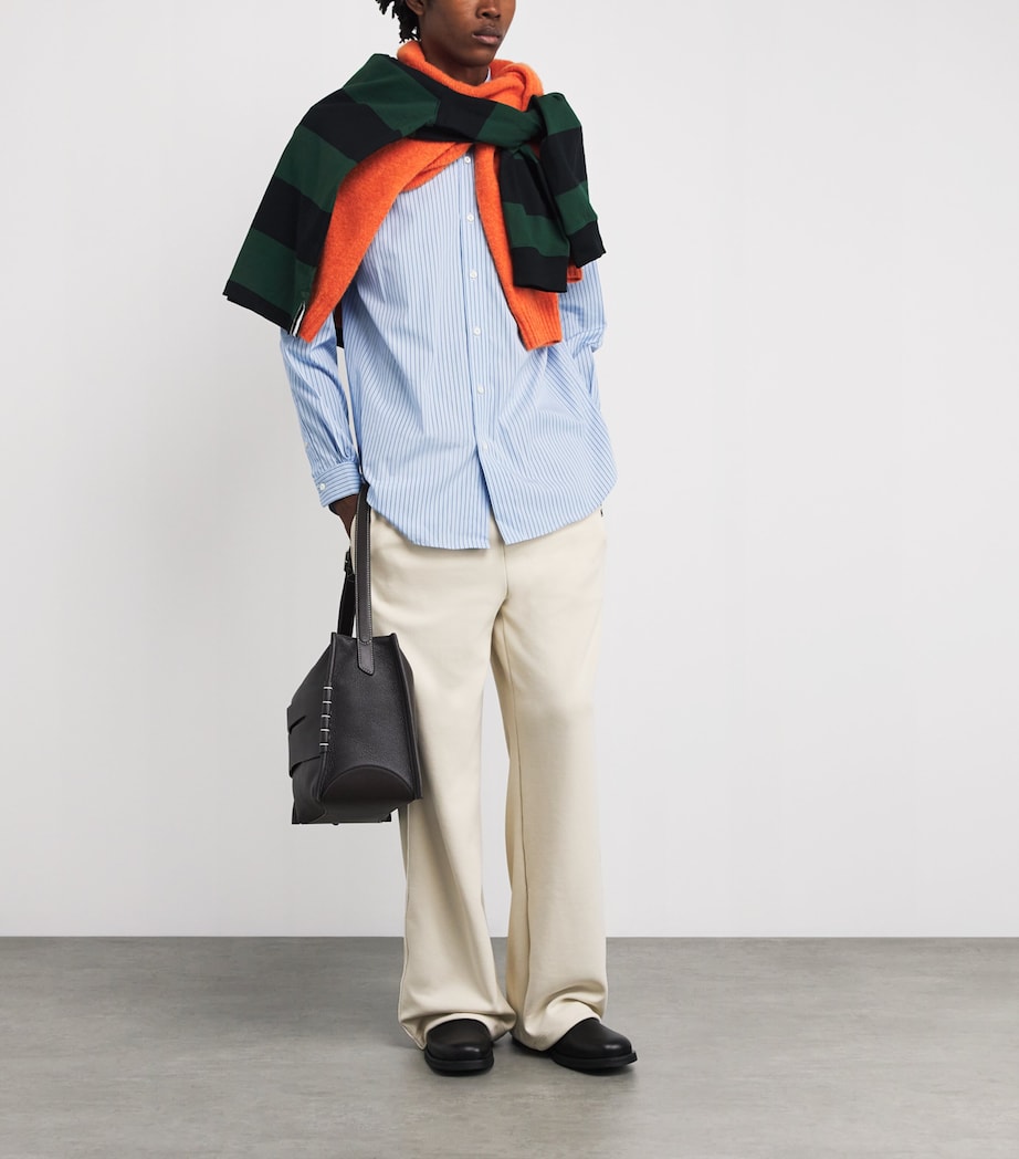 x Thomas Mason Cotton Regent Stripe Shirt BLUE Image 2