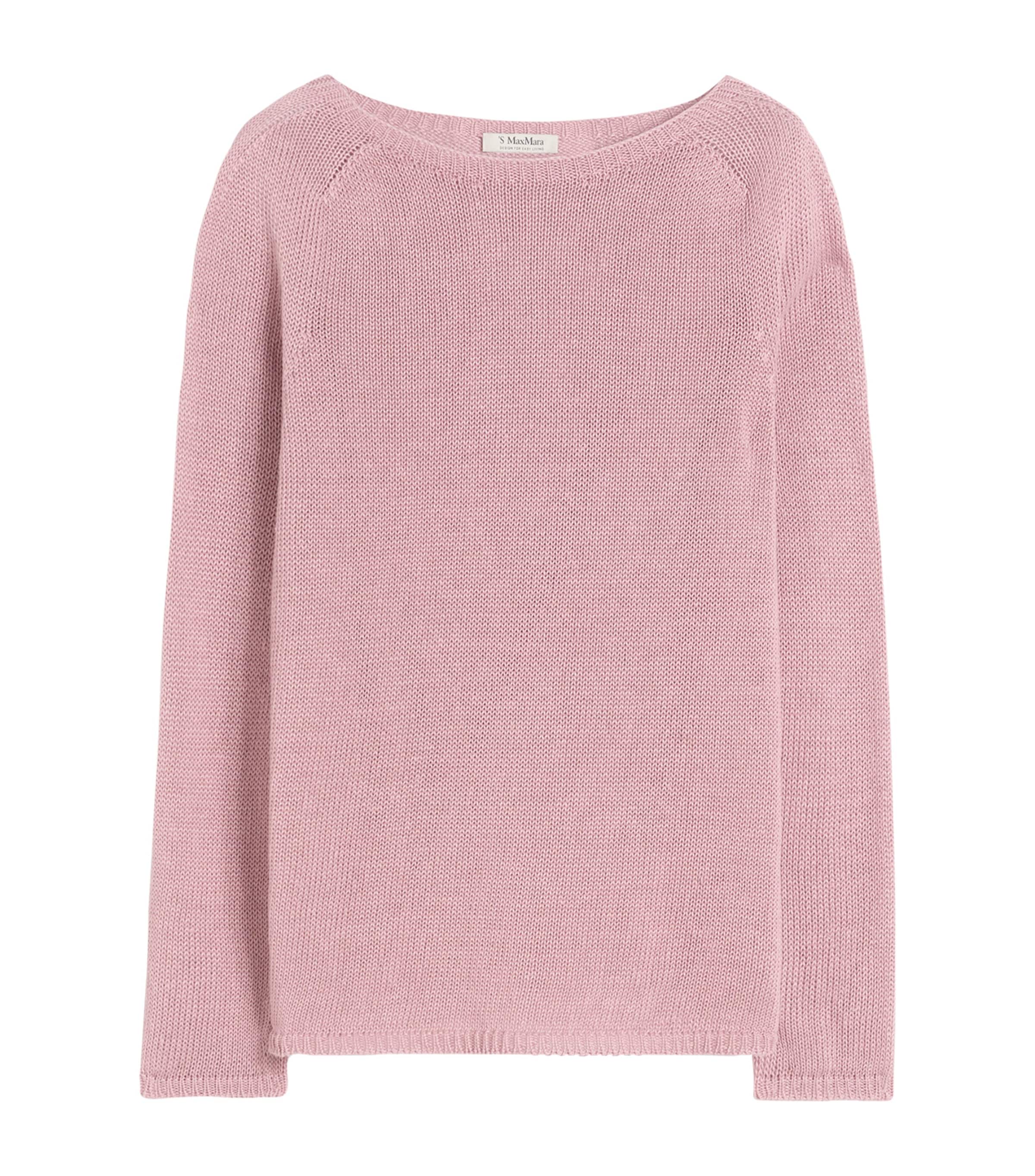 Max Mara Womens Linen Giolino Sweater Antique Rose Image 1