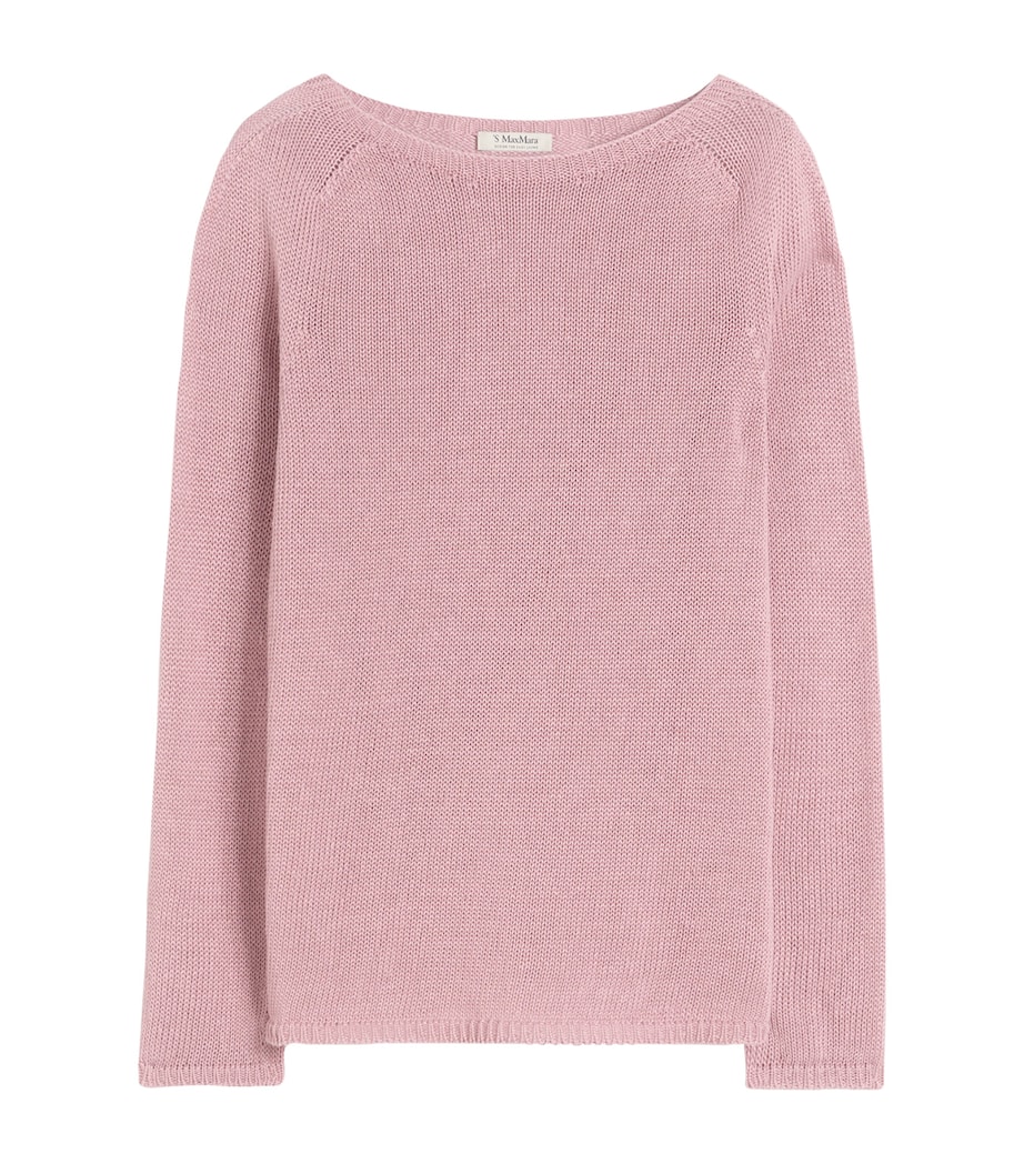 Max Mara Womens Linen Giolino Sweater Antique Rose Image 1