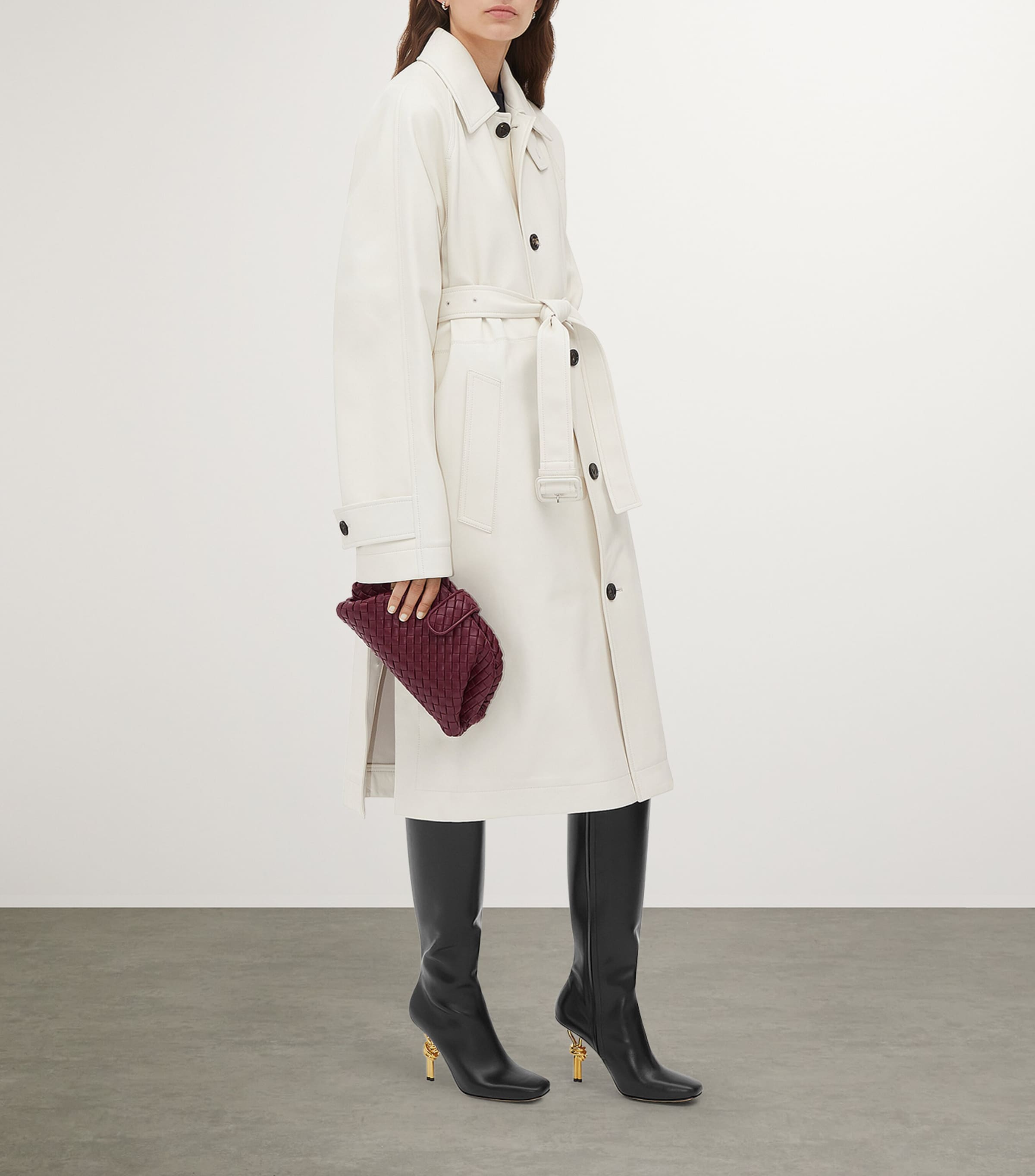 Bottega Veneta Leather Knot Knee-High Boots 90 Image 2