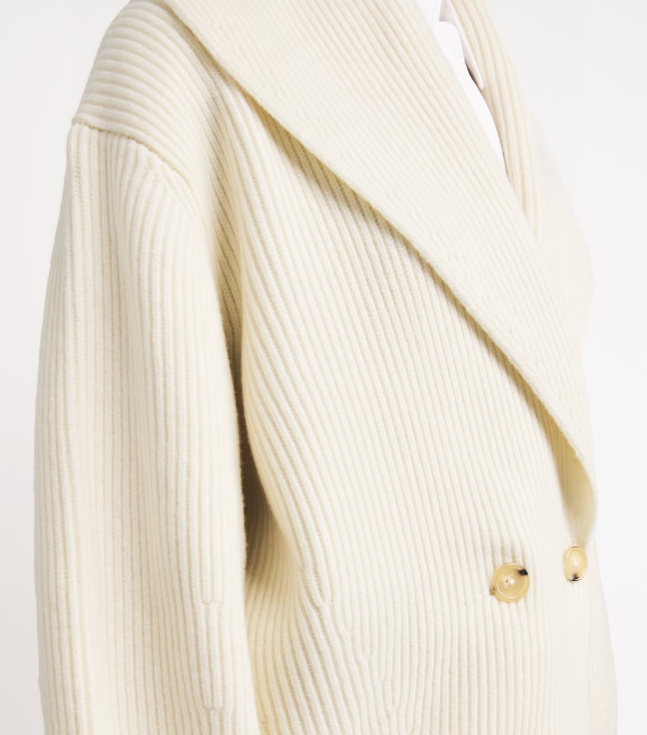 Wool-Blend Shawl Cardigan MILK 106 Image 6
