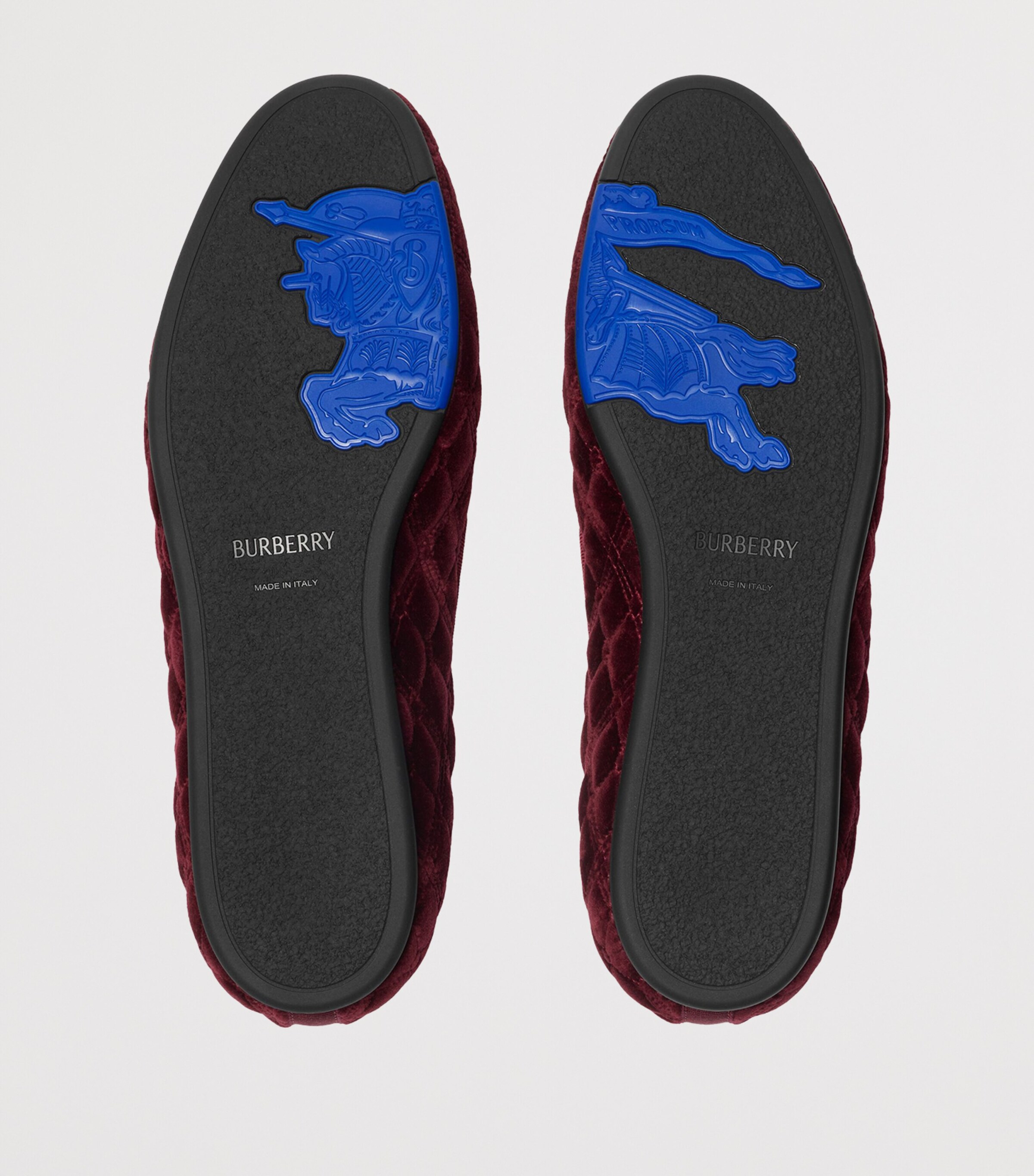 Velvet Quilted Slippers WINE RED Image 5