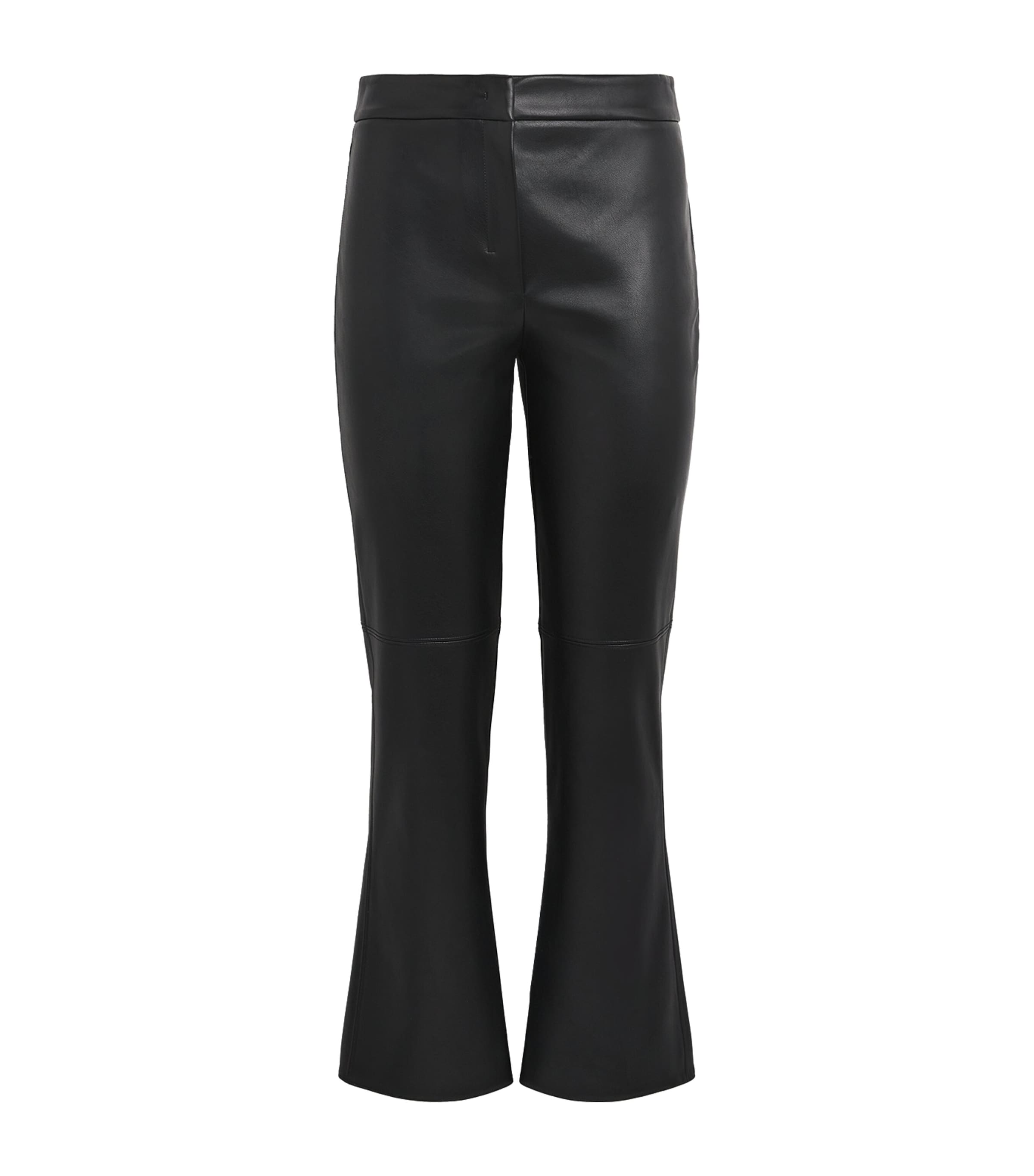 Max Mara Coated Fabric Flared Trousers In Black