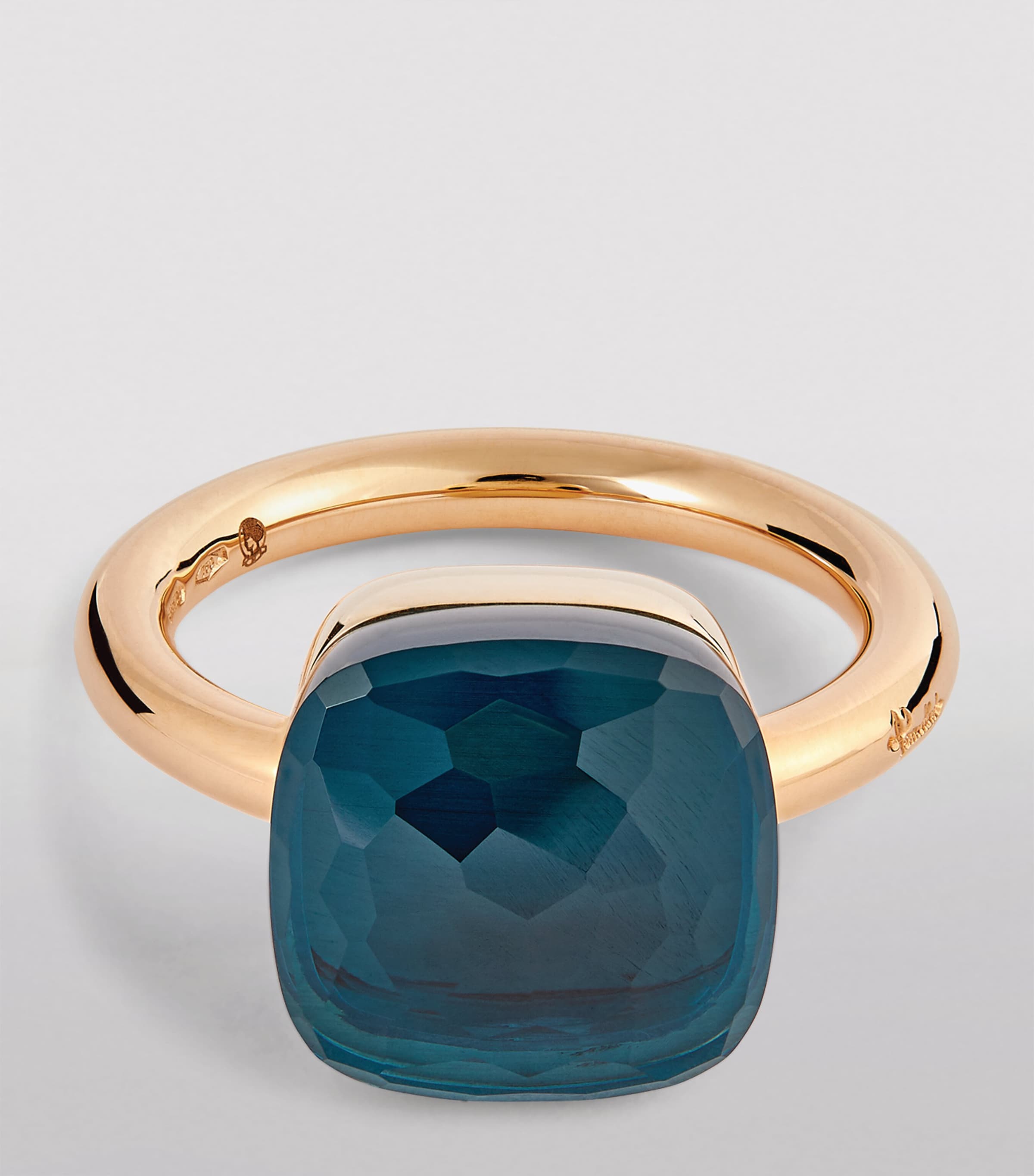 Mixed Gold and Blue London Topaz Nudo Maxi Ring 000TL Image 3