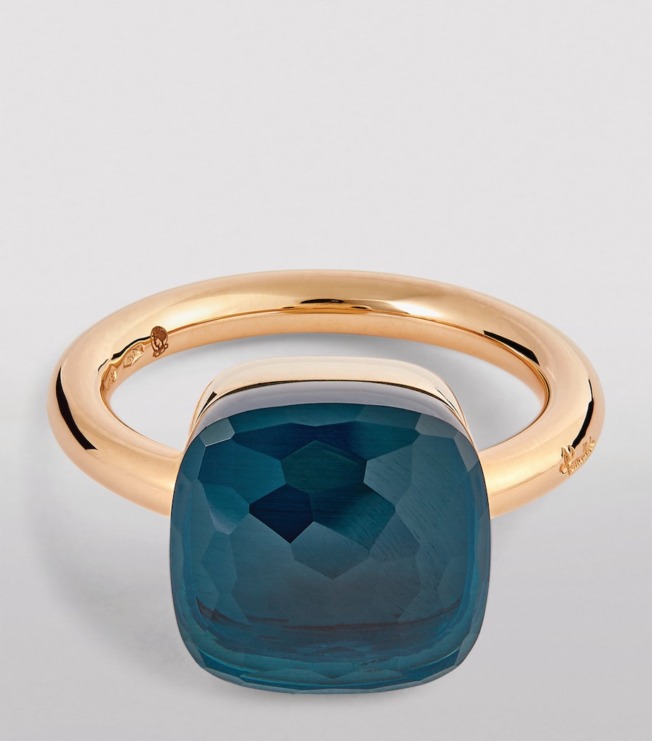 Mixed Gold and Blue London Topaz Nudo Maxi Ring 000TL Image 3