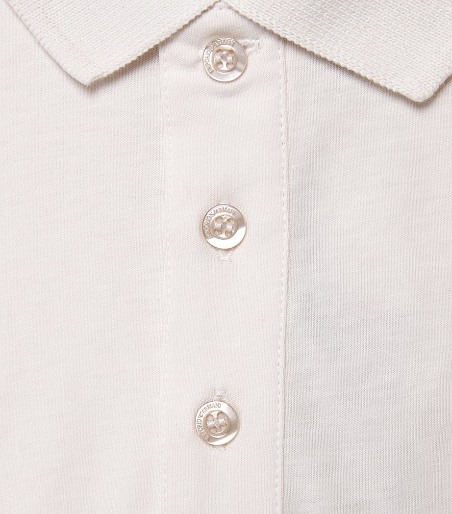 Emporio Armani Kids Cotton Logo Polo Shirt (4-16 Years) White Sand Image 3