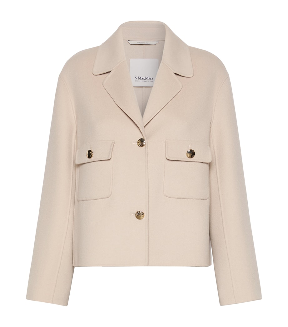 Max Mara Womens Virgin Wool Short Jacket Beige Image 1