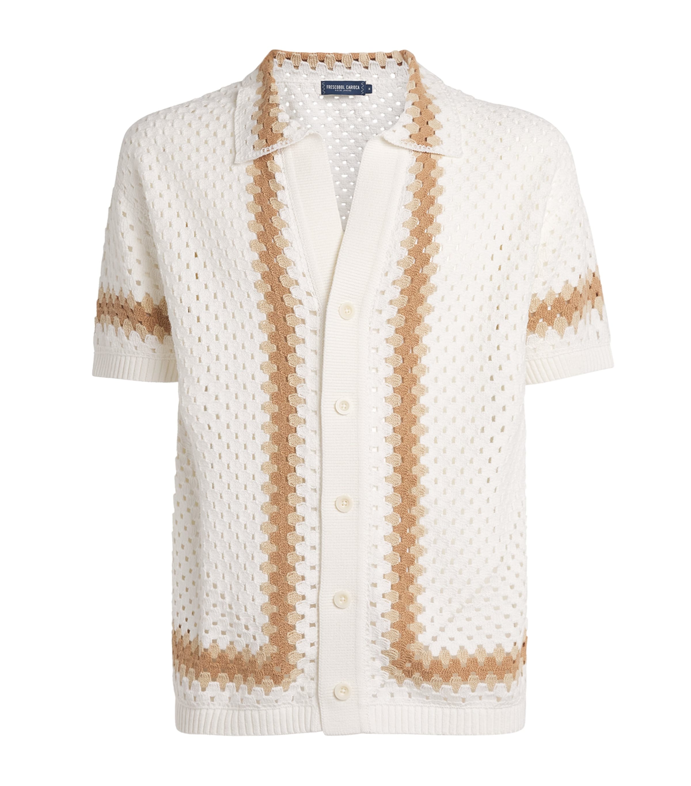 Frescobol Carioca Cotton Crochet Marques Cardigan In White