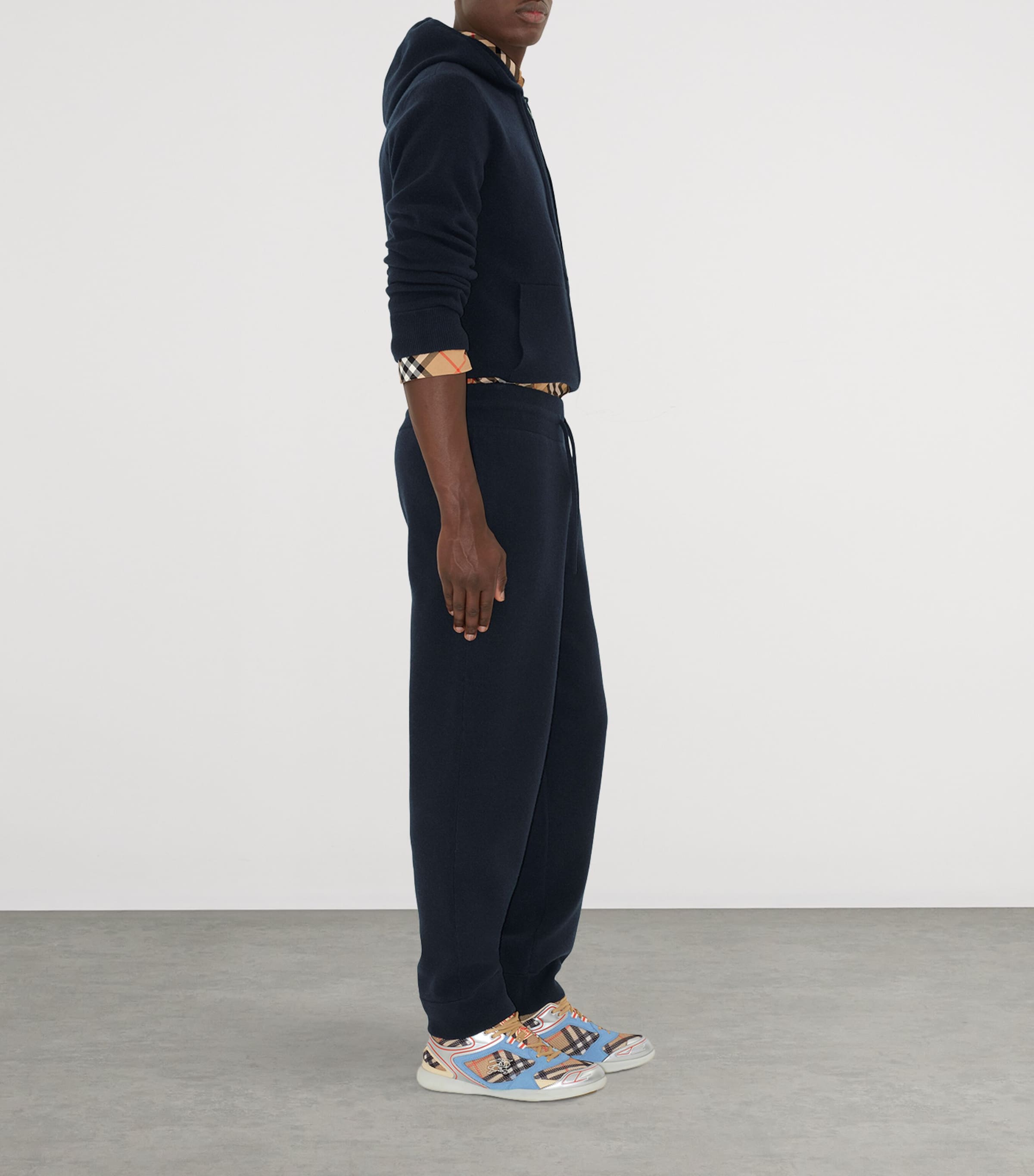 Cashmere-Blend Logo Sweatpants NAVY Image 3