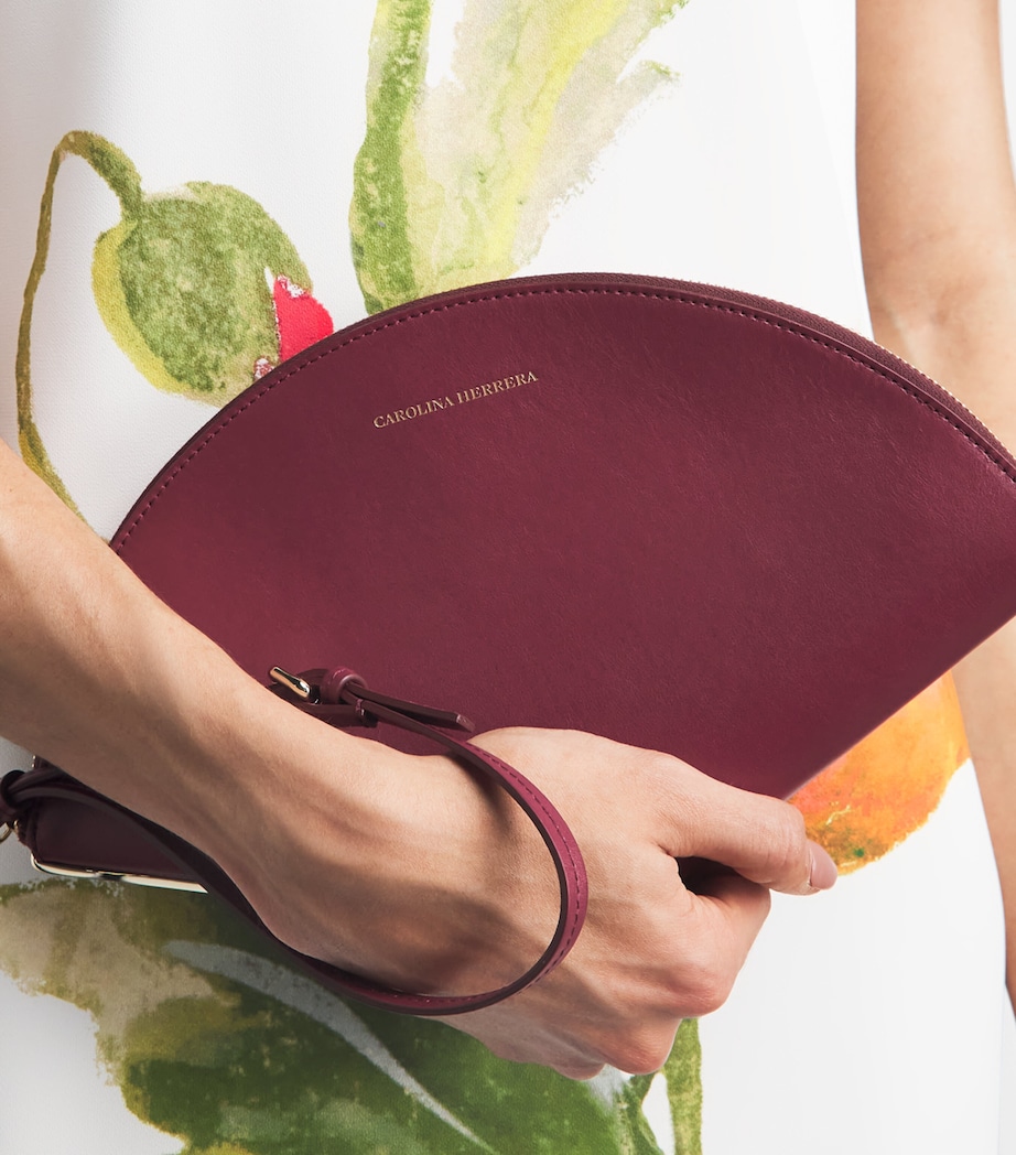 Carolina Herrera Leather Consuelo Clutch Bag Rioja Image 2