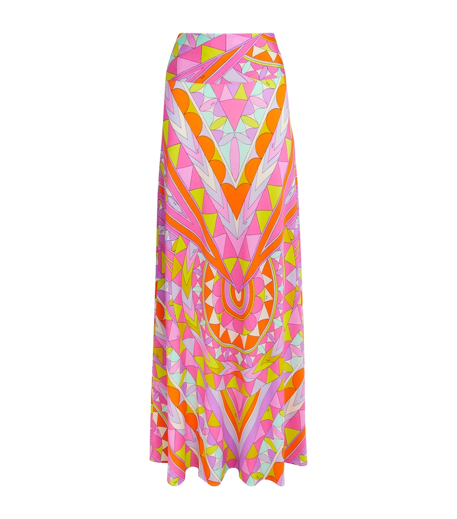 PUCCI Womens Jersey Geometric Maxi Skirt Image 1