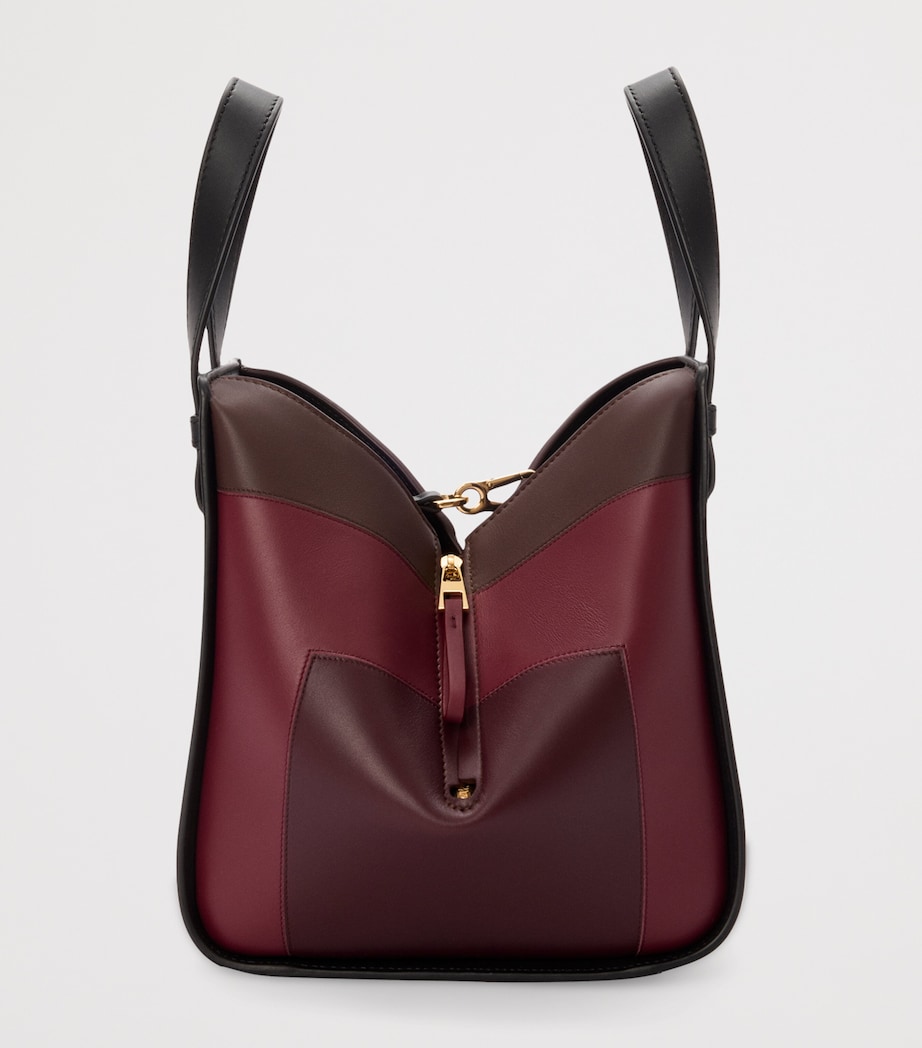 x Albers Leather Hammock Top-Handle Bag BLACK/BURGUNDY Image 3