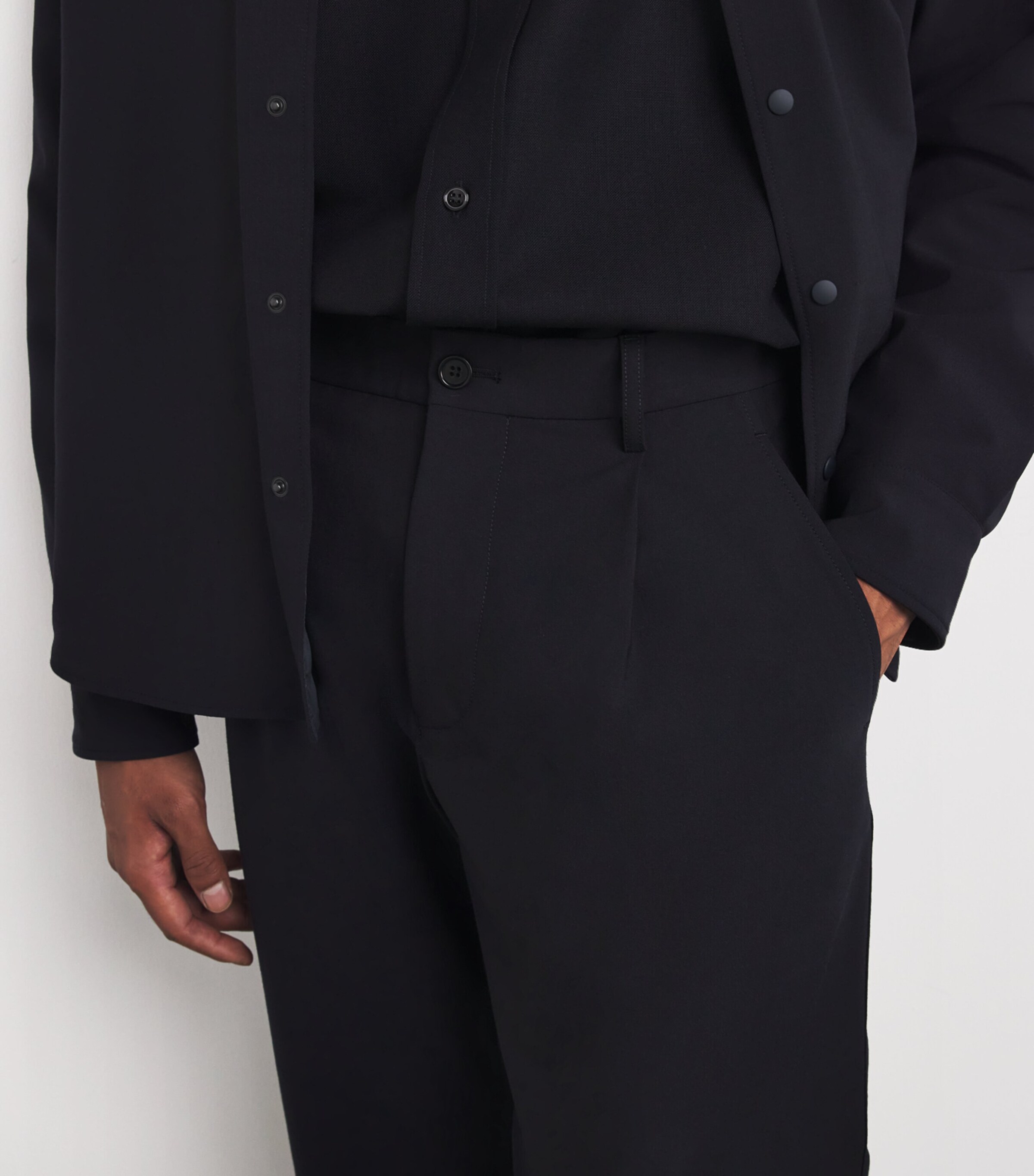 Straight Trousers 01098 - BLACK / NAVY Image 6