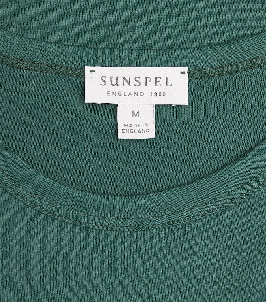 Sunspel Mens Supima Cotton Classic T-Shirt Gnjd Forest Image 6