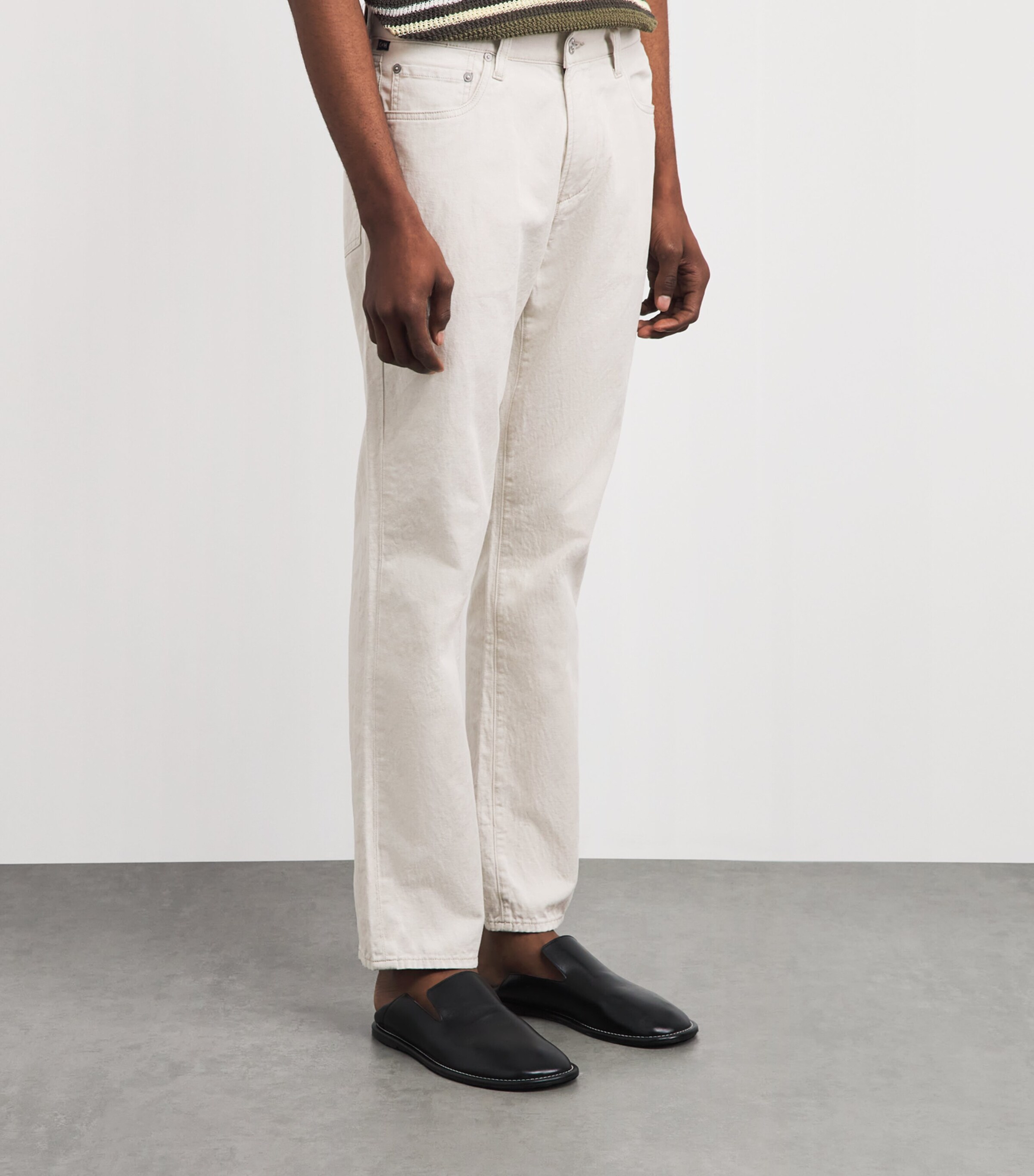 Citizens of Humanity Mens Cotton-Linen Elijah Straight Jeans Natural Image 4