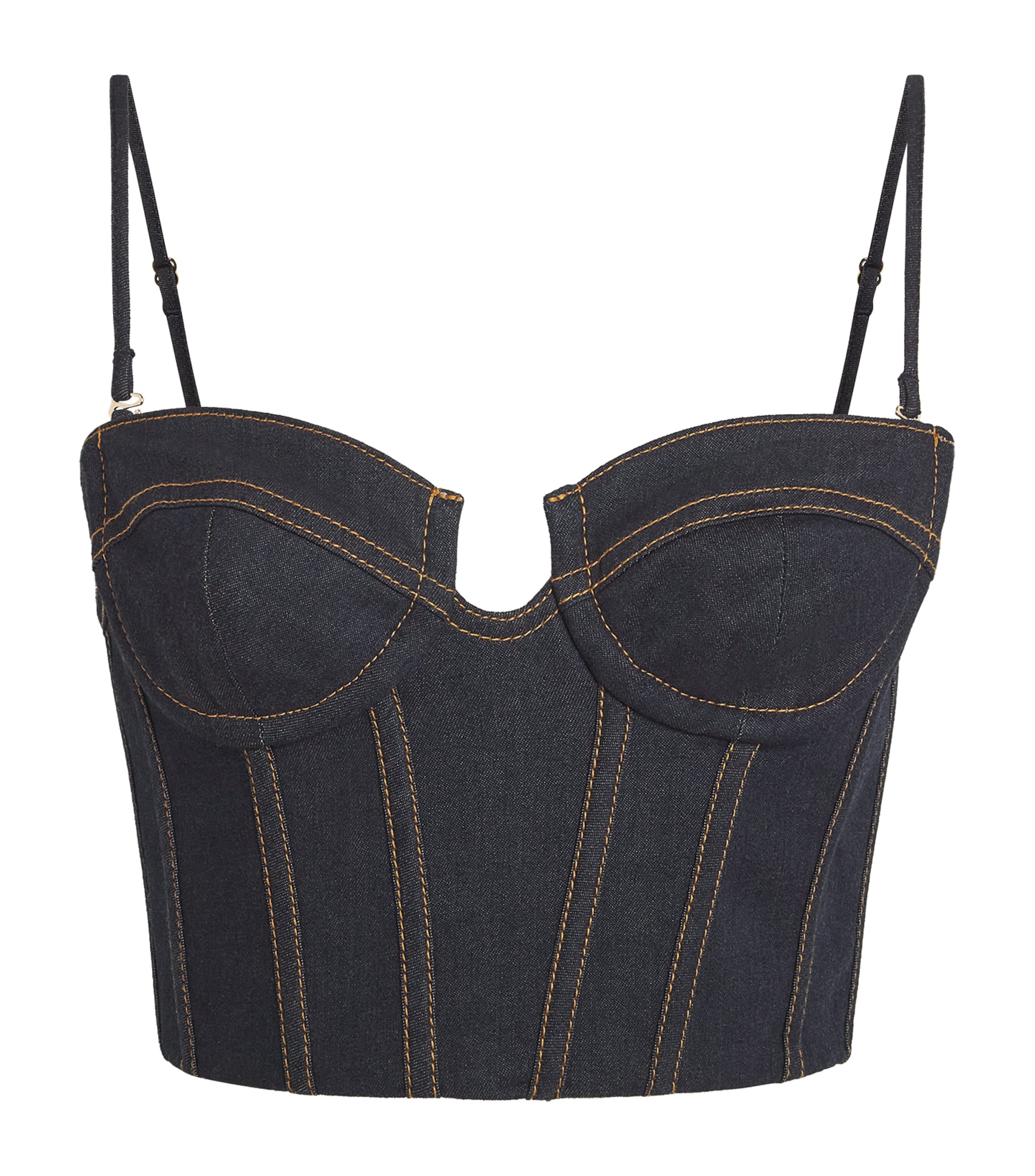 Zimmermann Denim Corset Top Adjustable Straps In Blue