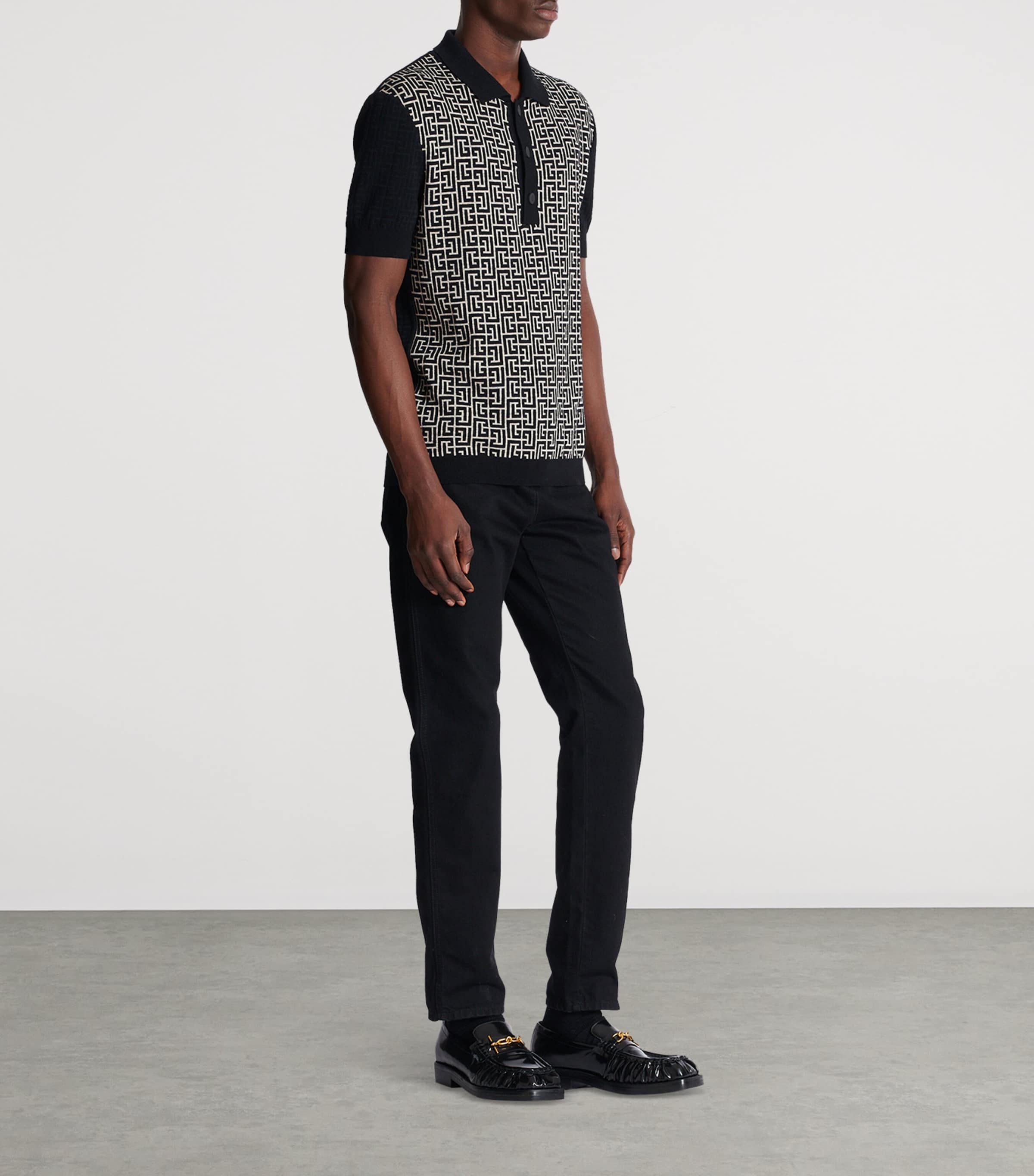 Knitted Labyrinth Polo Shirt GFE IVOIRE/NOIR Image 2