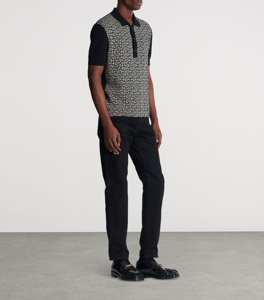 Knitted Labyrinth Polo Shirt GFE IVOIRE/NOIR Image 2