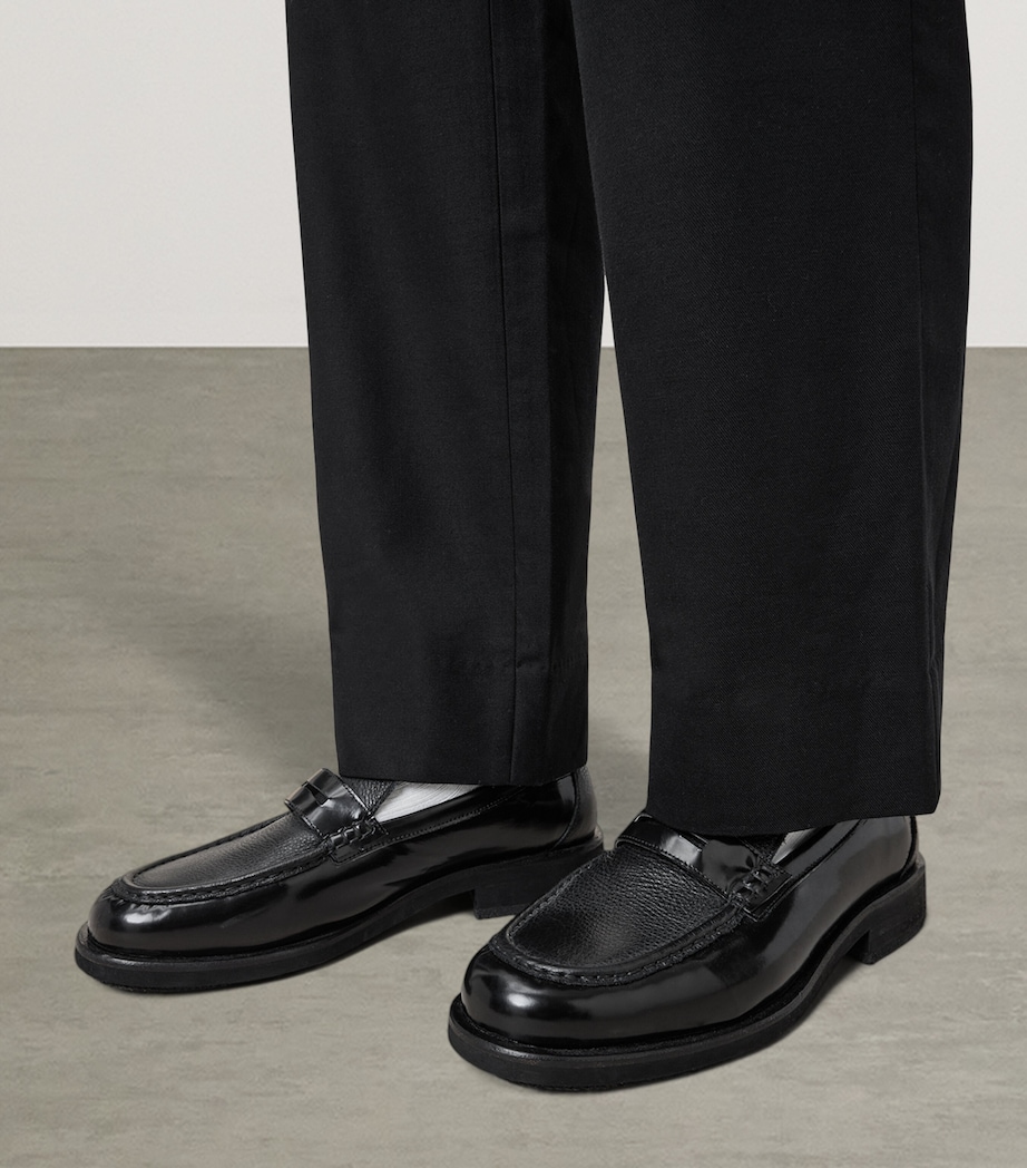Leather Bloom Loafers BLACK Image 4