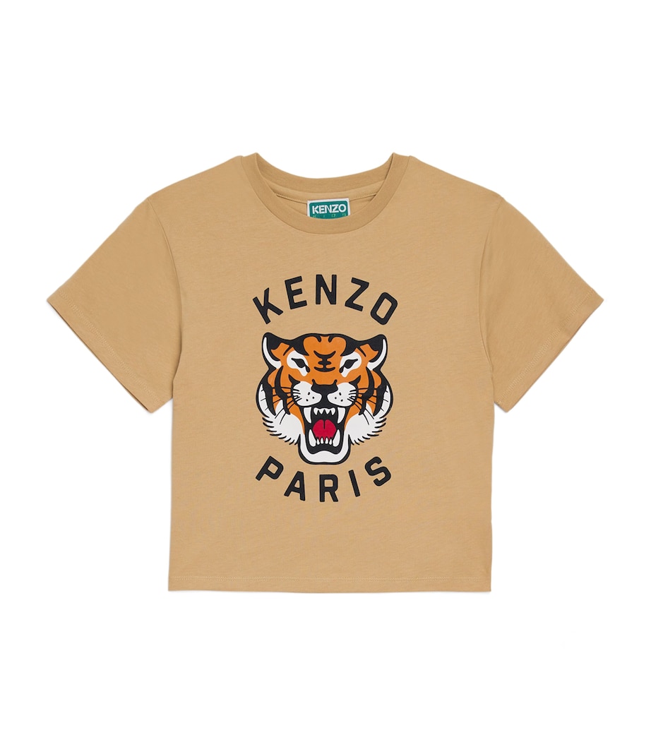 Cotton Logo T-Shirt (2-14 Years) STONE Image 1
