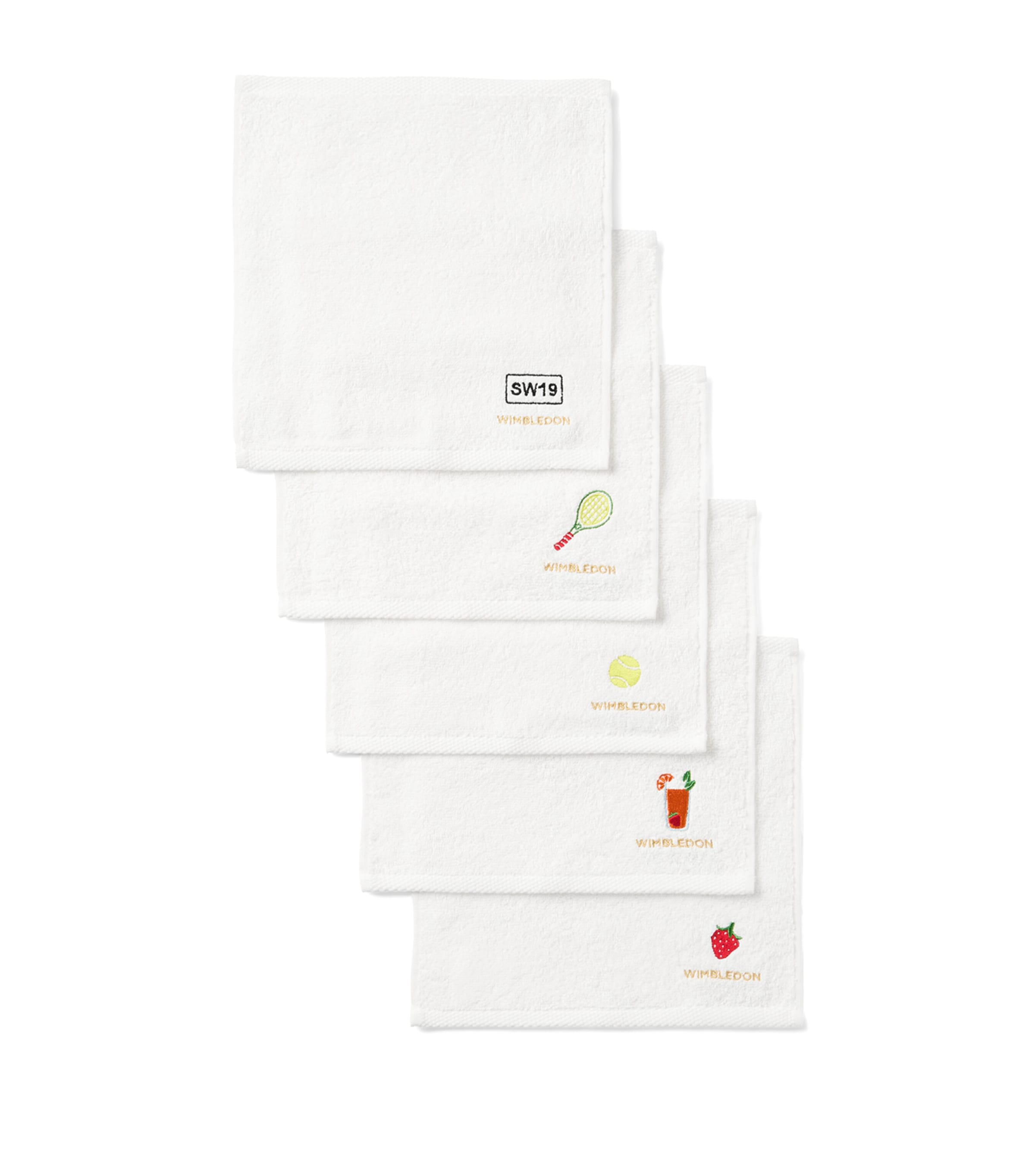 Christy x Wimbledon Face Cloths (Pack of 5) White Mix Image 1