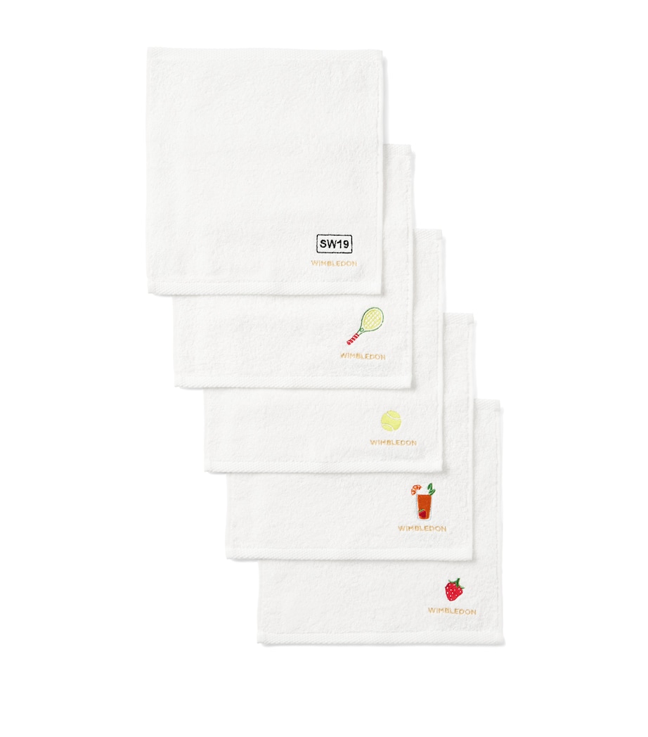 Christy x Wimbledon Face Cloths (Pack of 5) White Mix Image 1