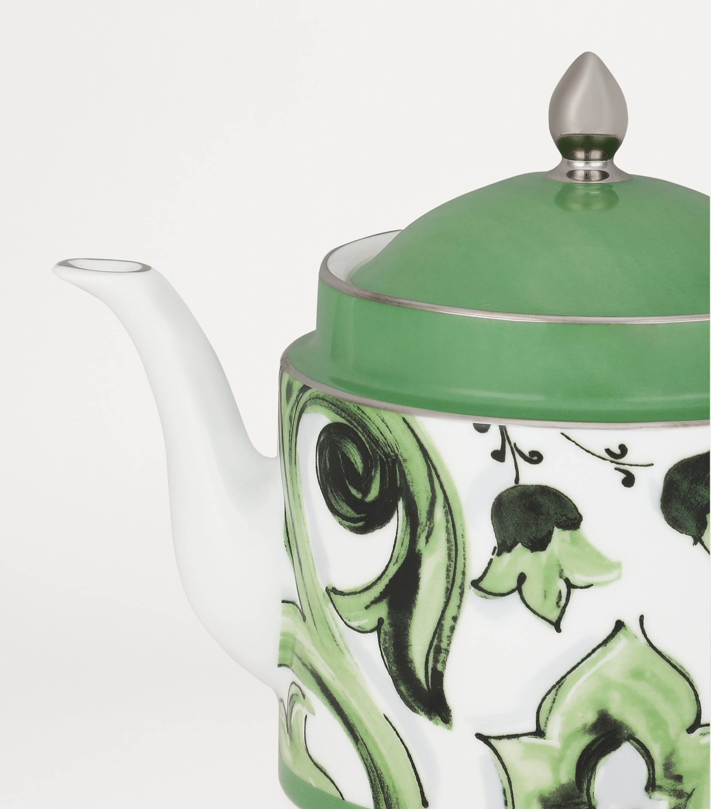 Porcelain Majolica Teapot (18.5cm) UV001-VERDE MAIOLICA Image 2