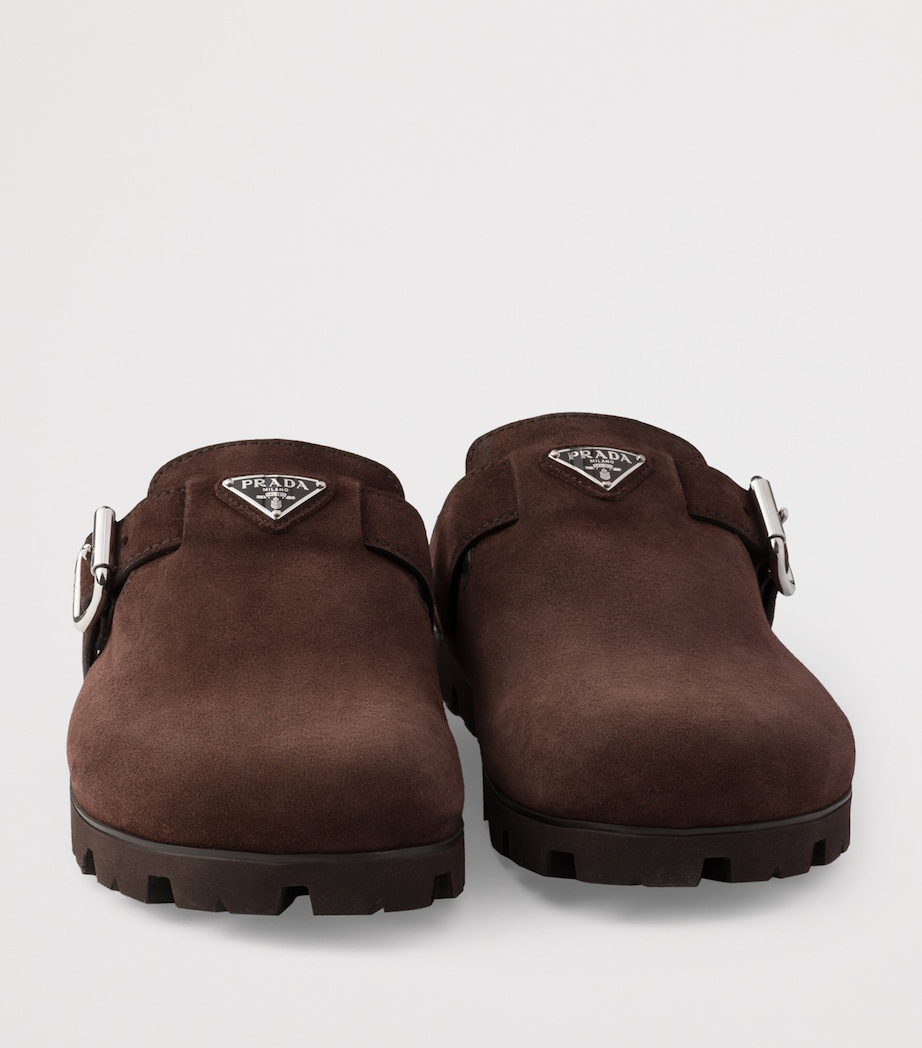Prada Suede Buckle Mules Image 6
