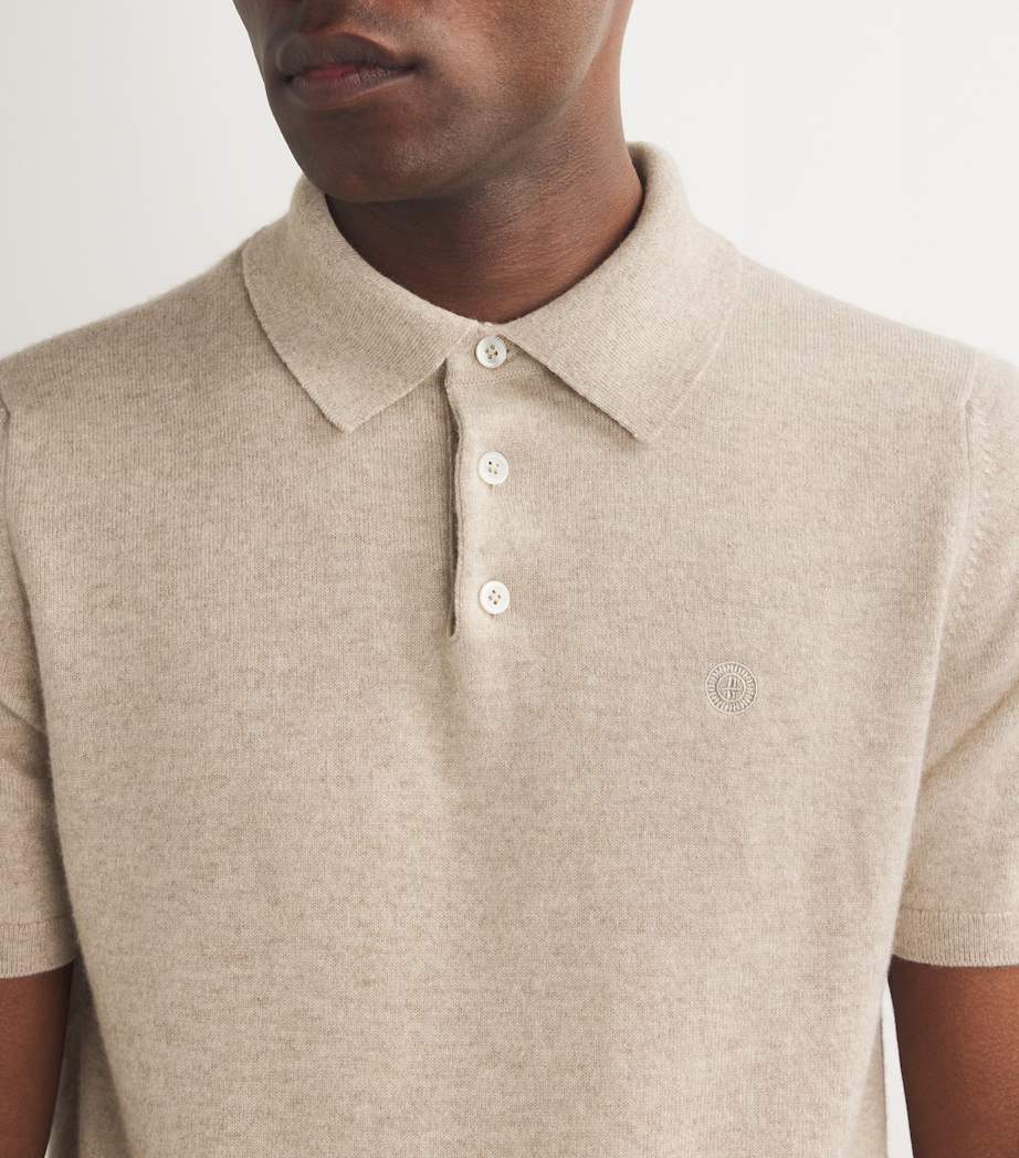 Cashmere Polo Shirt DARK MEDIUM DYED Image 6