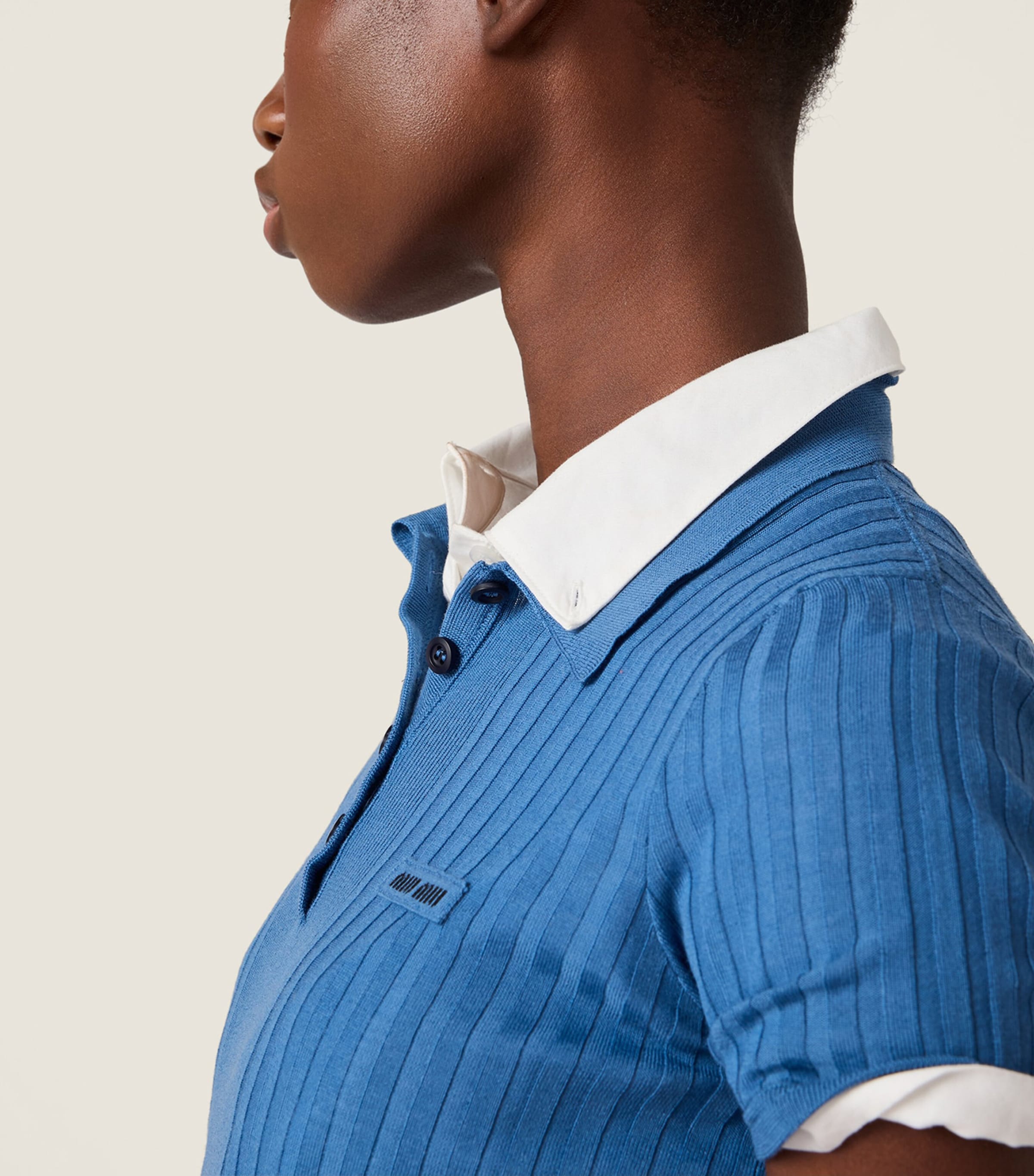 Miu Miu Womens Wool Logo Polo Shirt Image 4