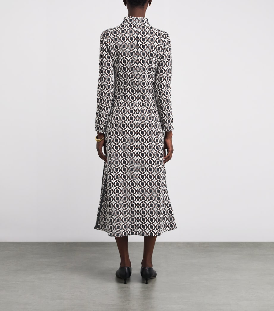 Jacquard Graphic Midi Dress NAVY MULTI Image 3