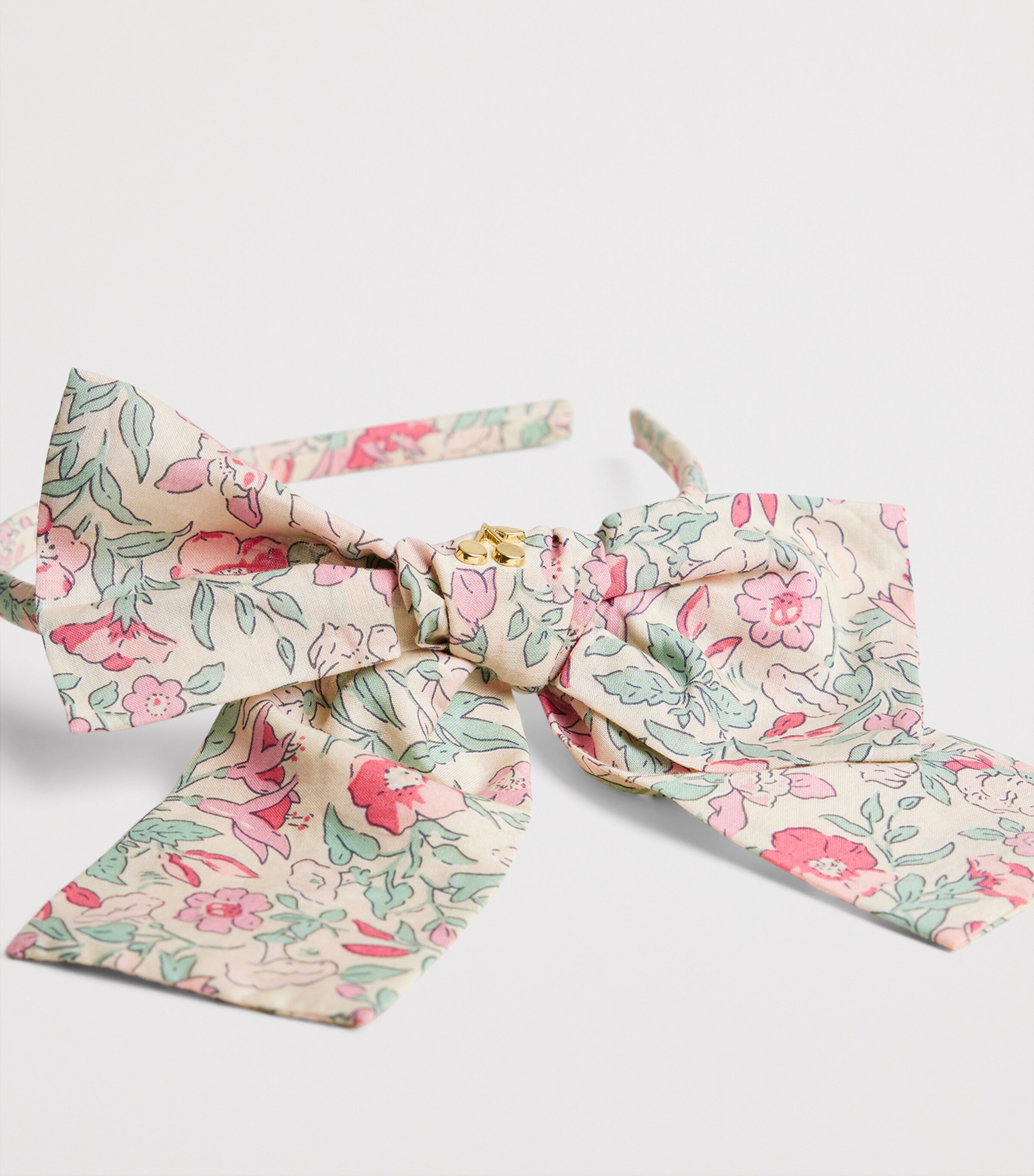 Bonpoint Cotton Bow Headband Fl Framboise Image 2