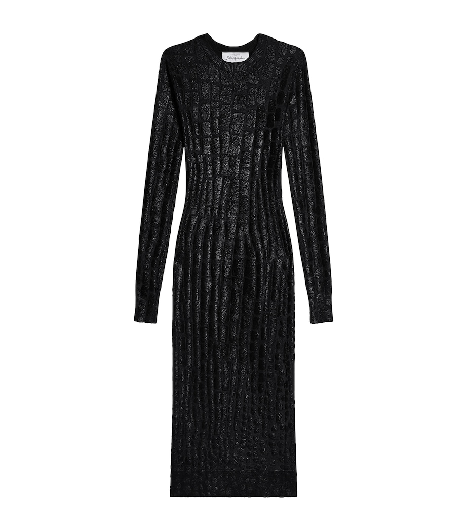 Schiaparelli Womens Trompe l’Oeil Scale Dress Black Image 1