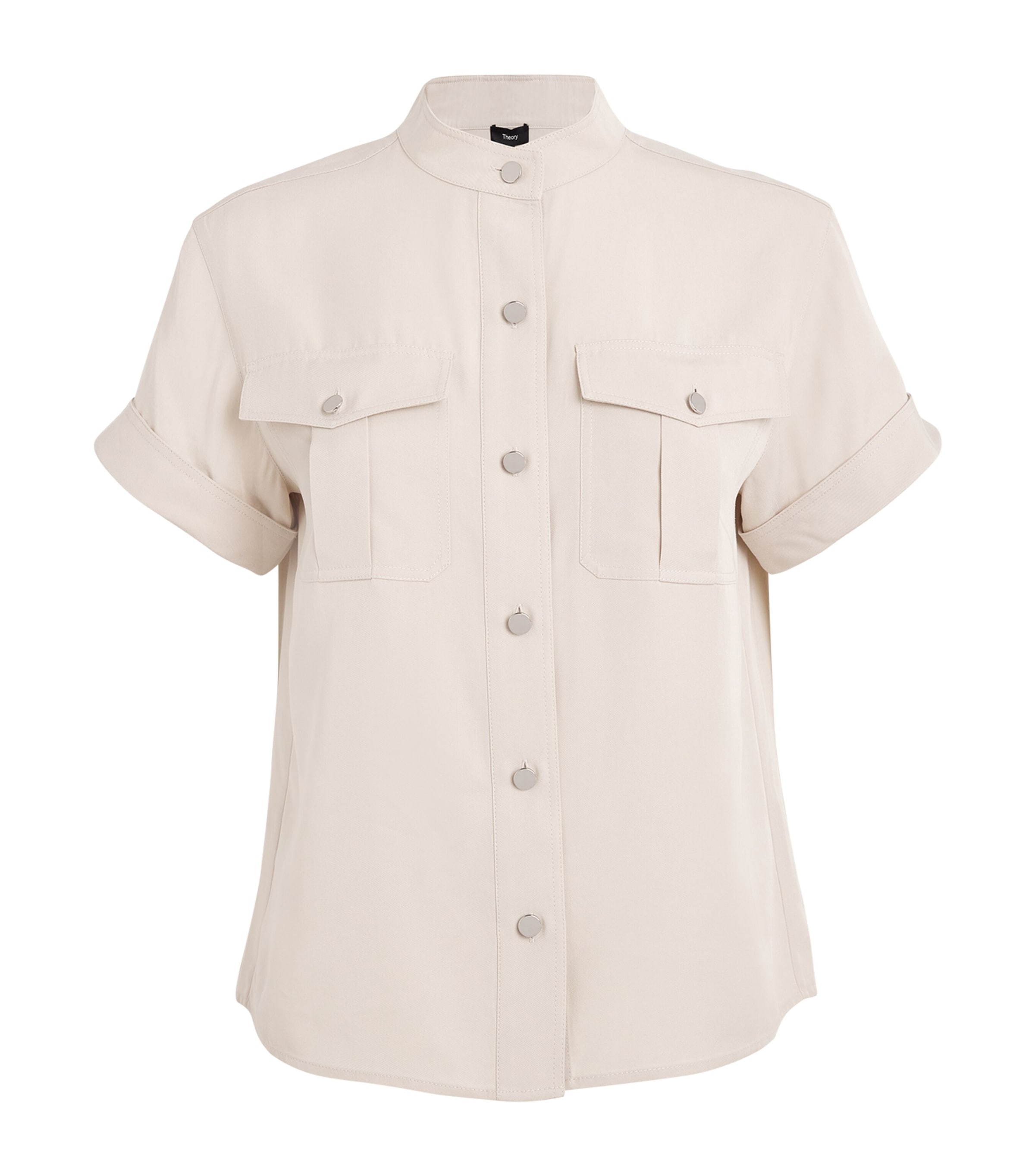 Shop Theory Fluid Military Shirt In Nude