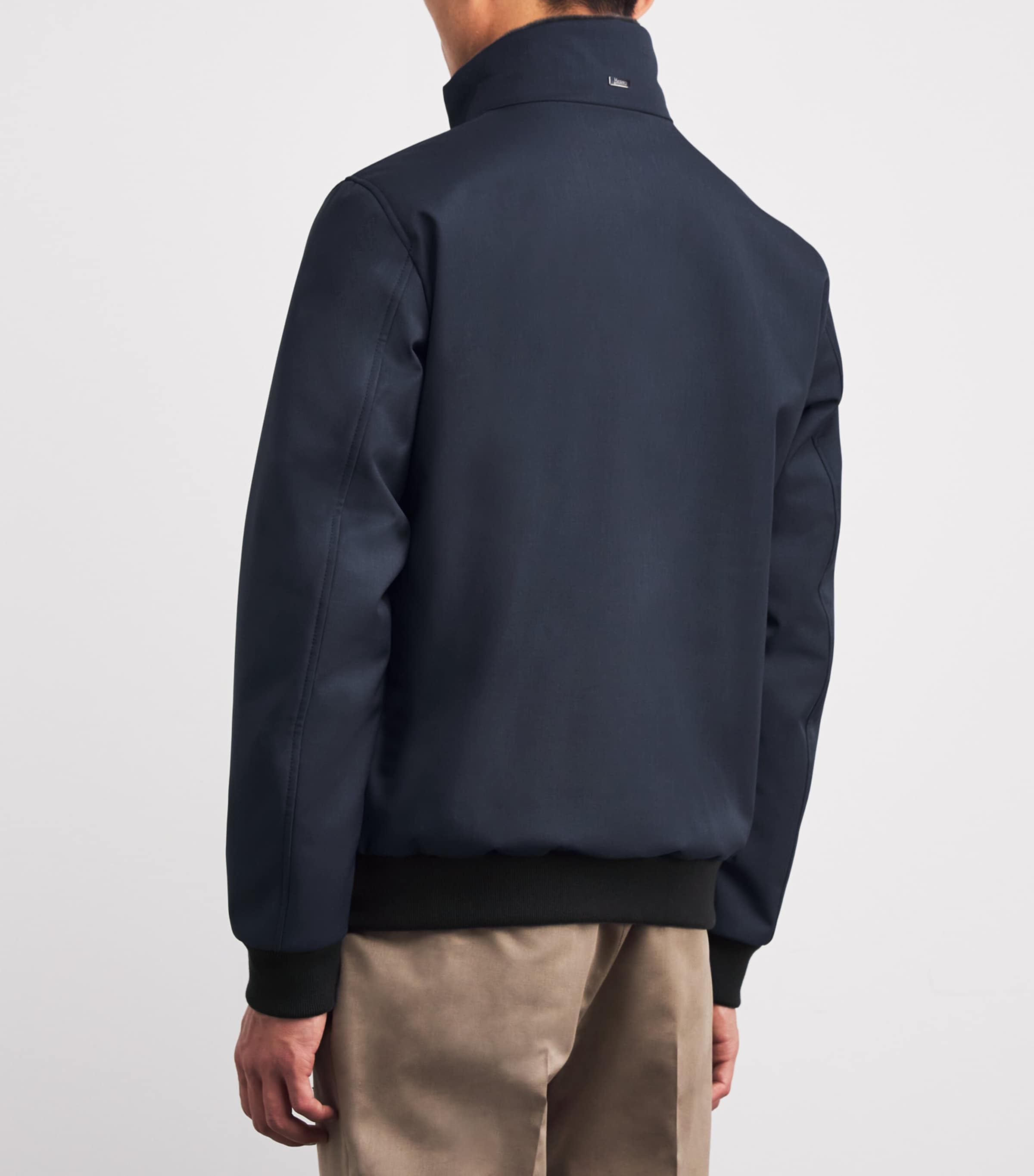 Herno Navy Wool Bomber Jacket | Harrods US Herno Navy Wool Bomber Jacket | Harrods US