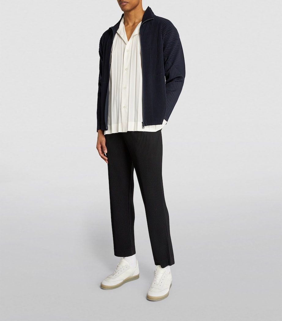 Pleated Zip-Up Cardigan 75 NAVY Image 2