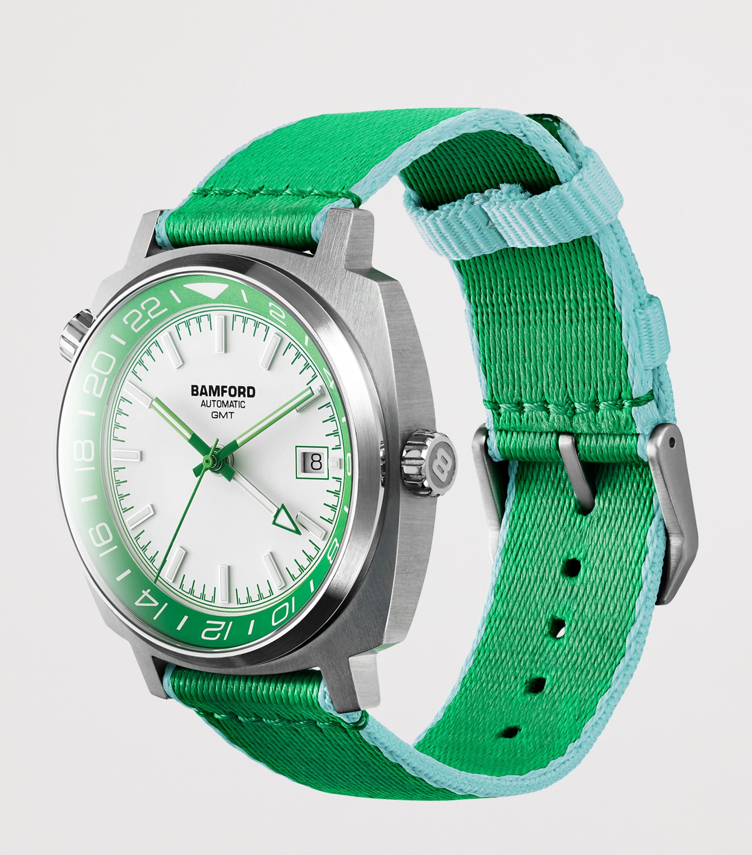 Stainless Steel GMT Summer +8 Watch 40mm GREEN Image 2