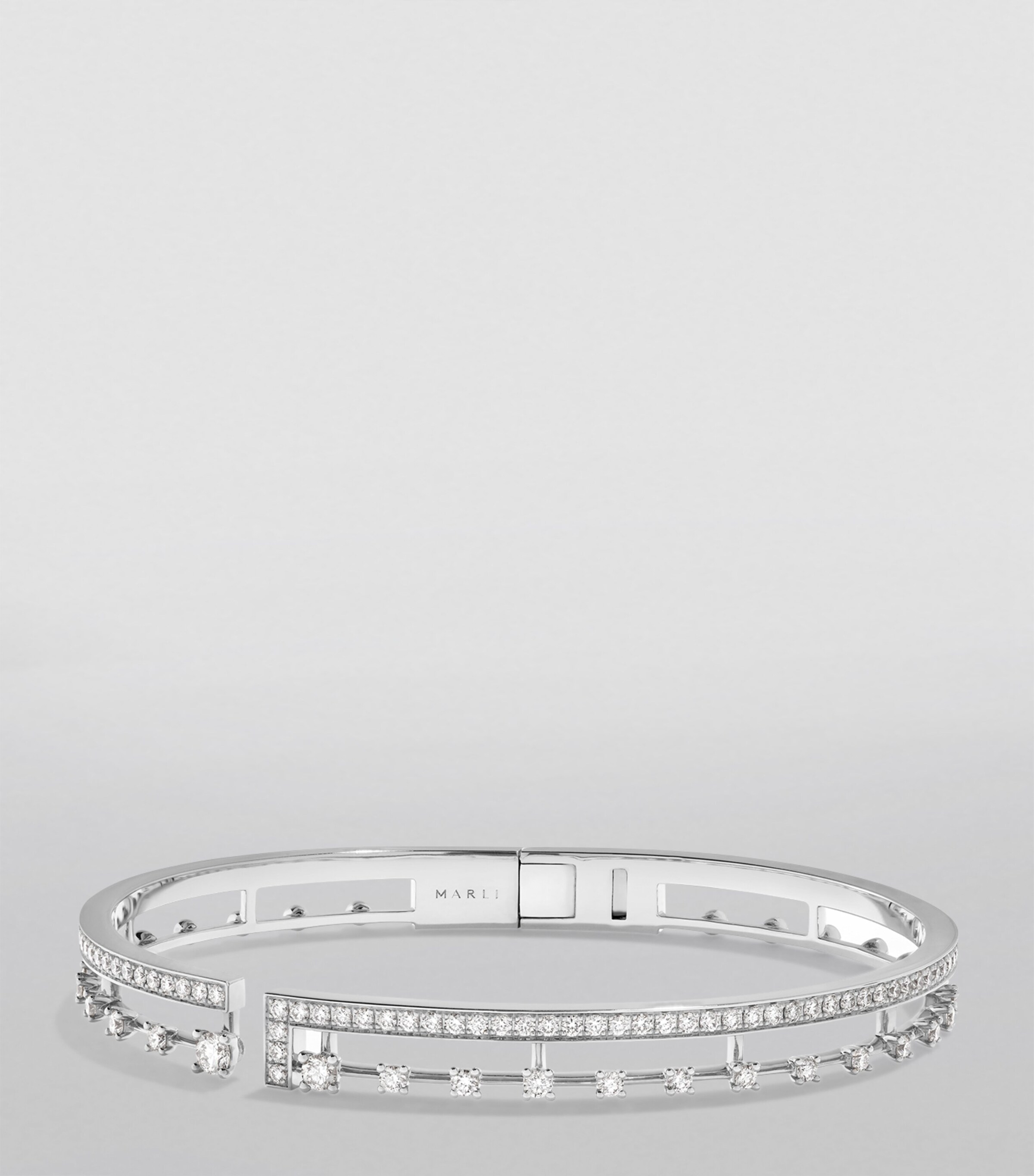 Large White Gold and Diamond Avenues Bangle WHITE GOLD Image 3