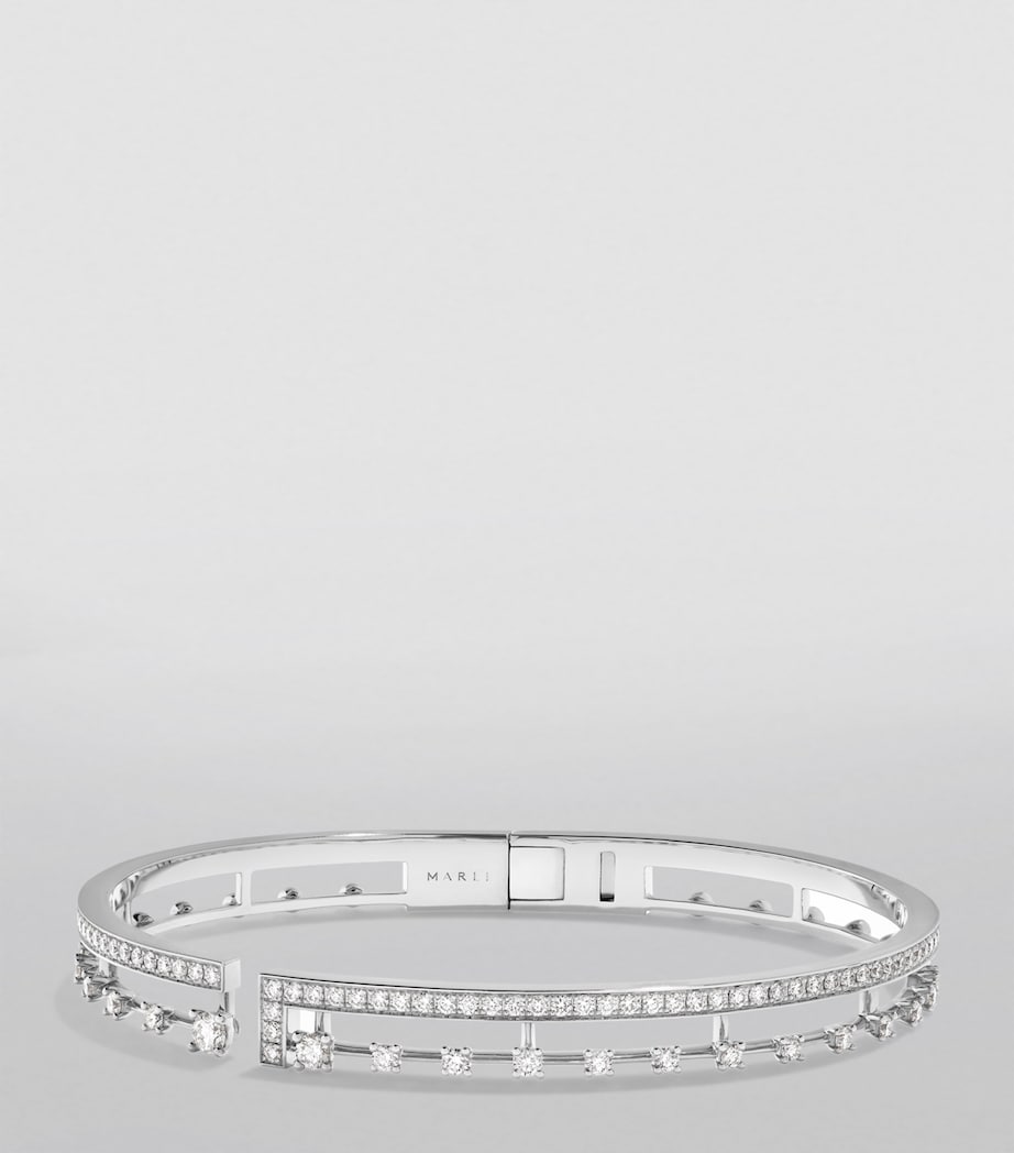 Large White Gold and Diamond Avenues Bangle WHITE GOLD Image 3