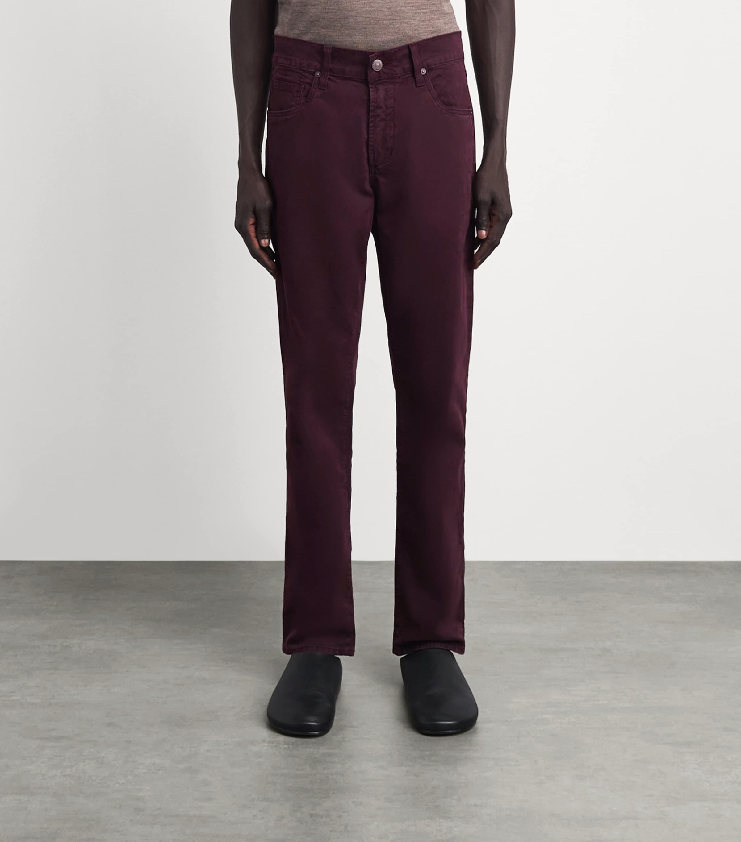Citizens of Humanity Mens Gage Slim-Straight Jeans Burgundy Image 4
