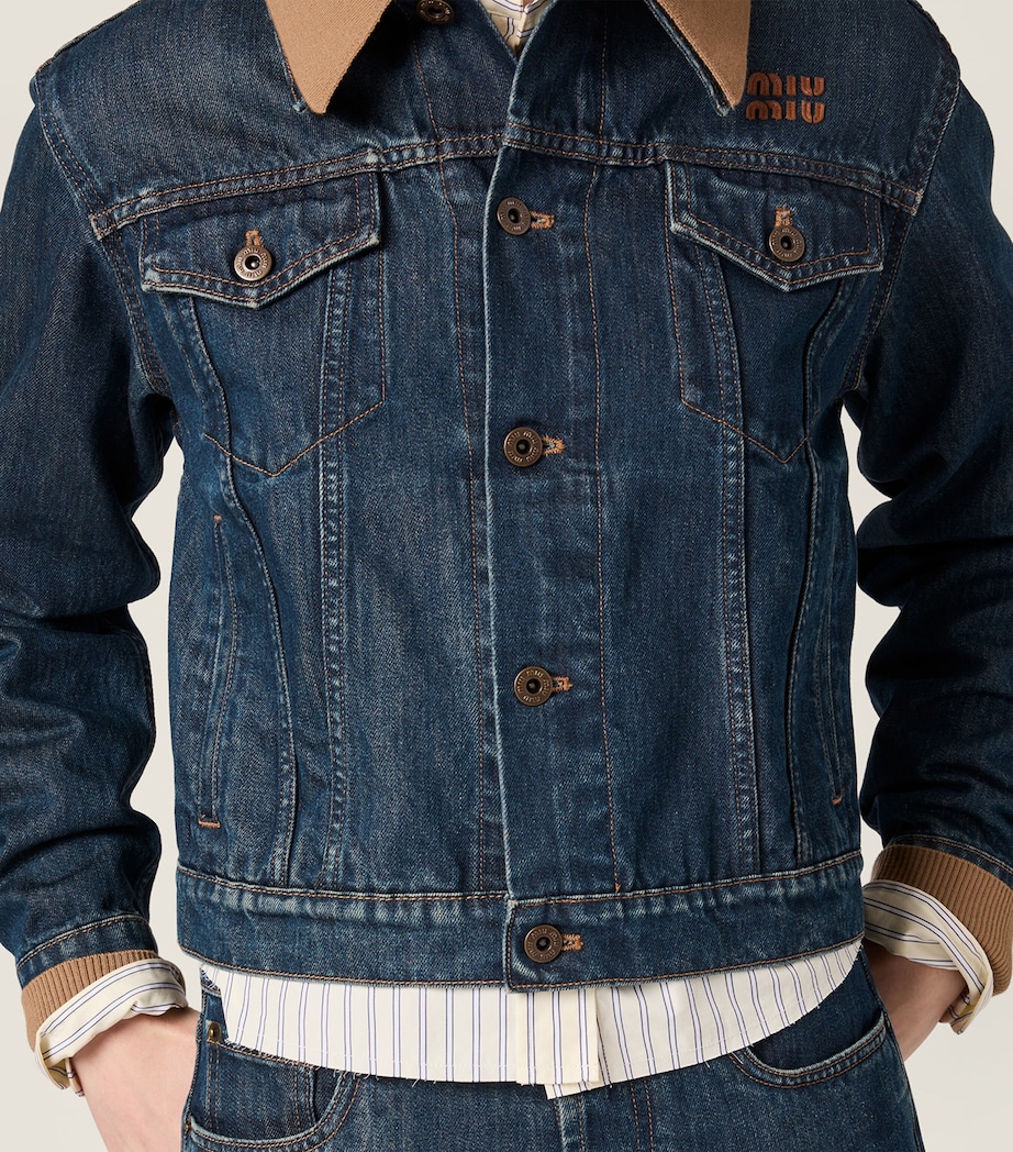 Miu Miu Womens Denim Blouson Jacket Image 6