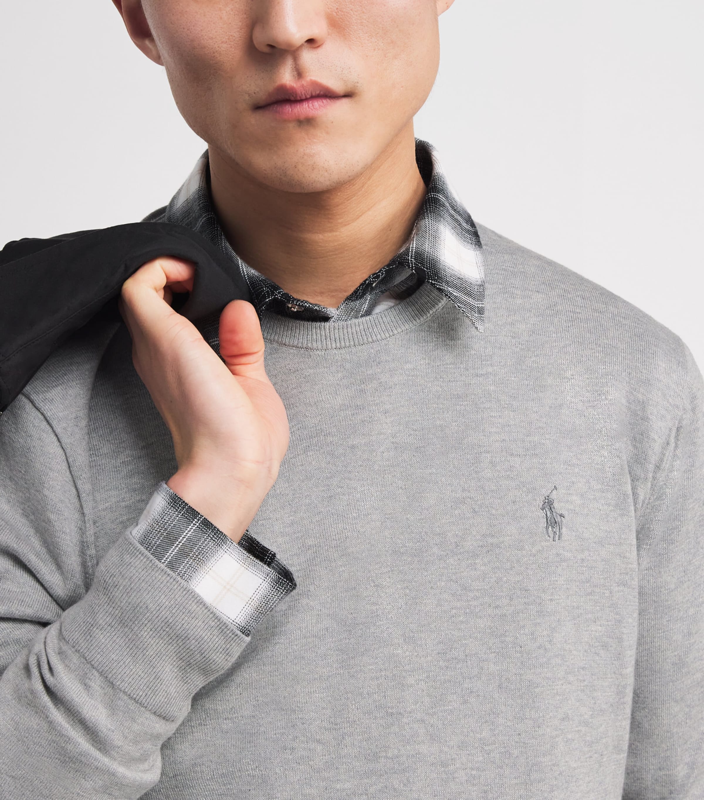 Polo Ralph Lauren Mens Pima Cotton Polo Pony Sweater Andover Grey Heather Image 6