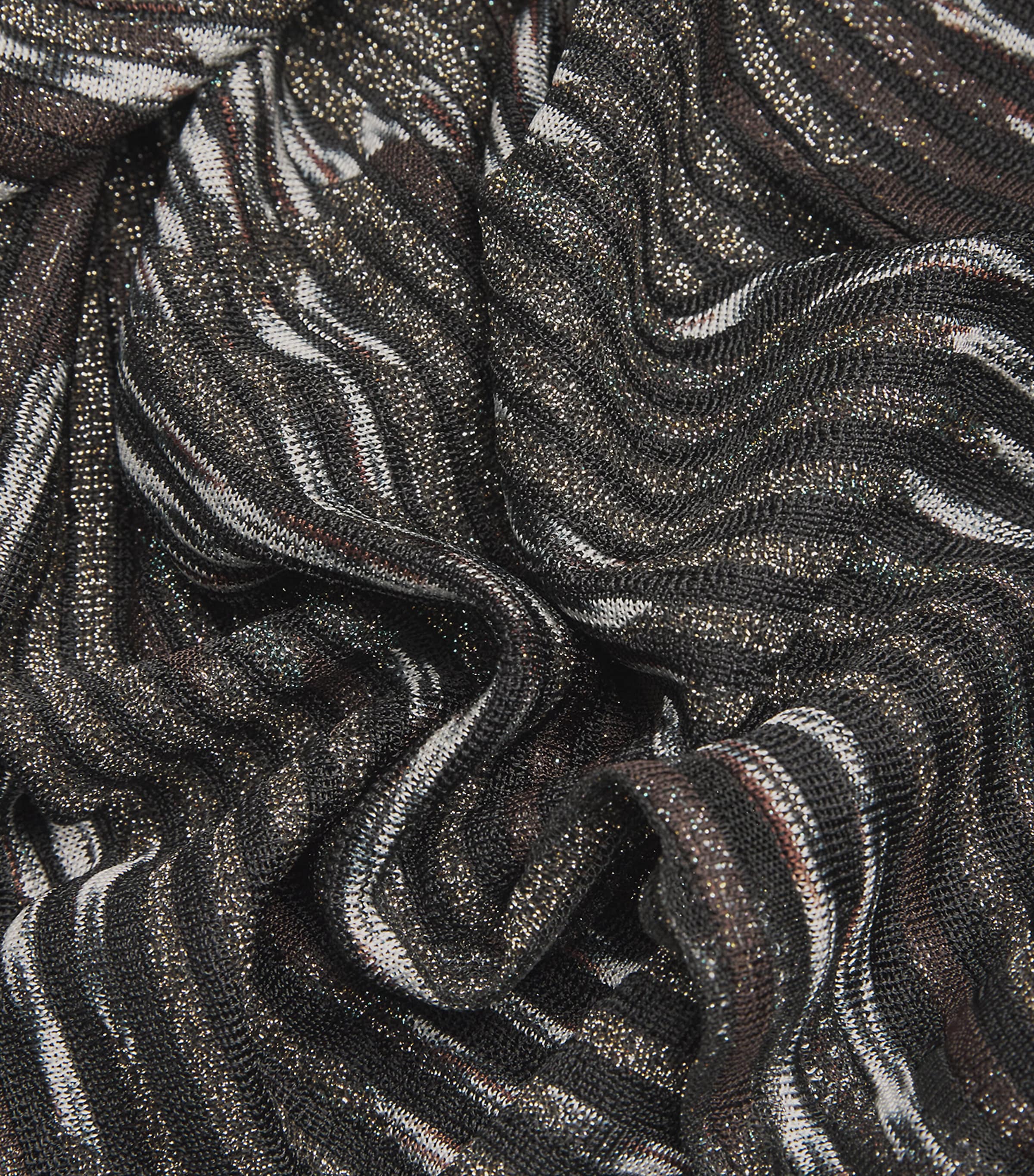 Metallic Ribbed Maxi Dress SM9T2 BLCK/BRWN/WHT Image 5