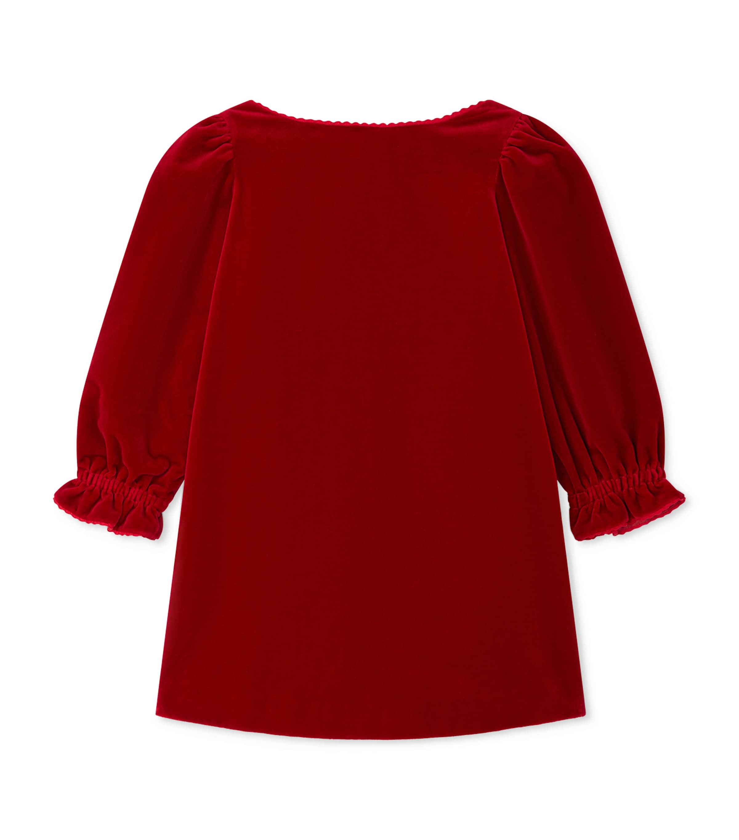 Bonpoint Red Velvet Dress With Bow Jove In Red
