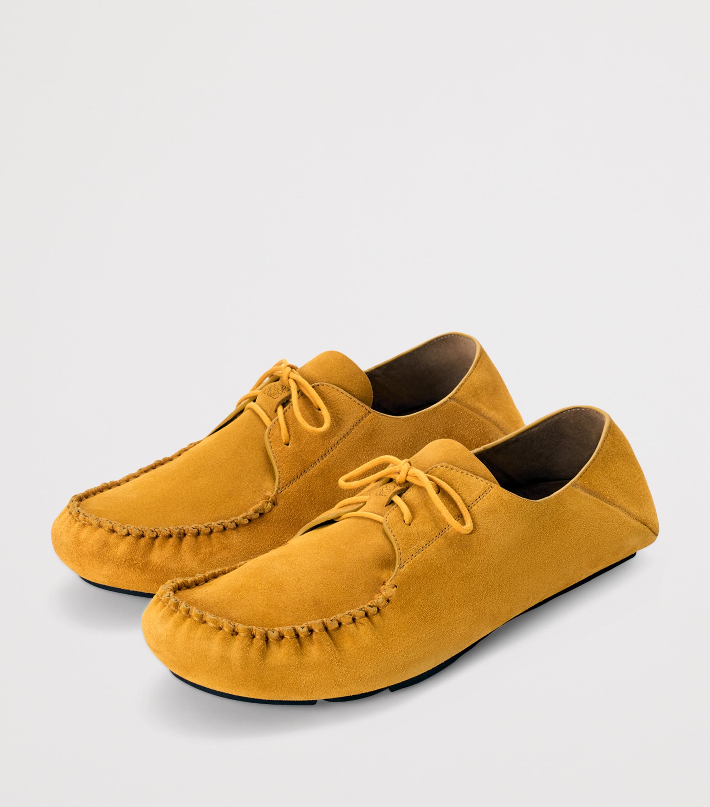 LOEWE Suede Rambla Boat Shoes Ochre Image 3