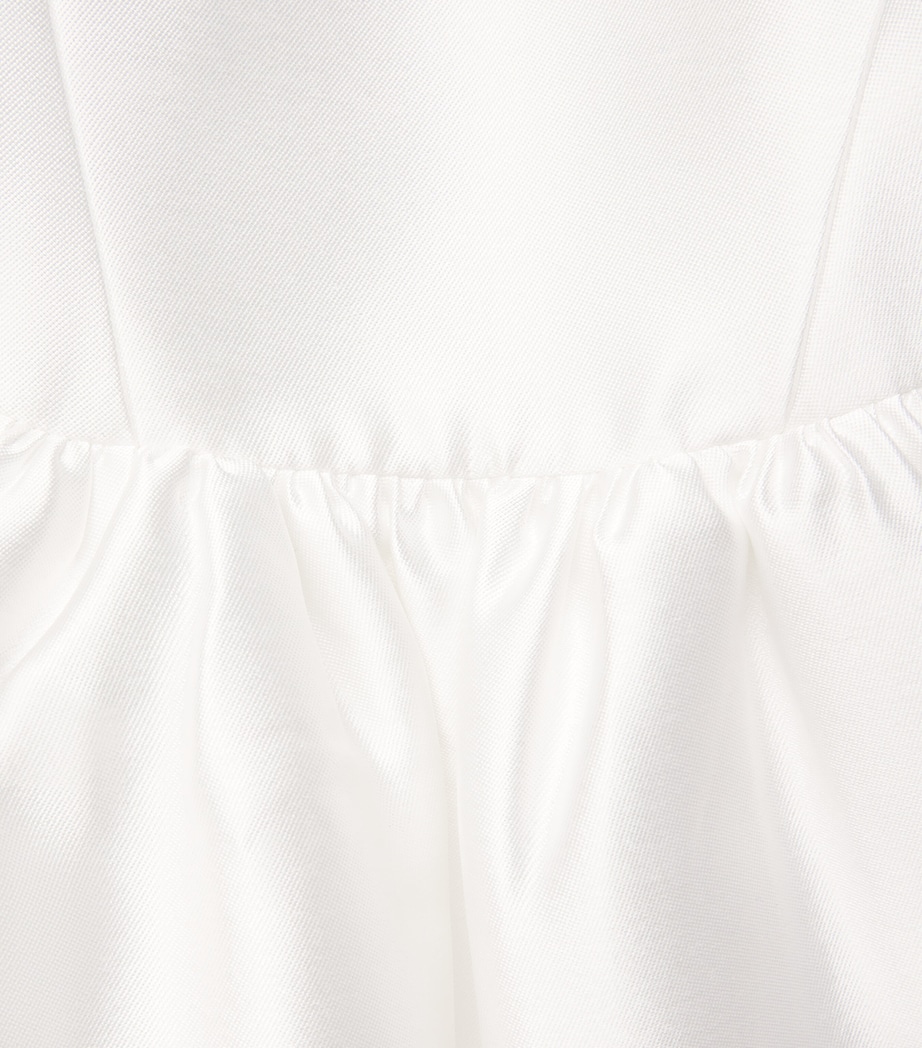 Self-Portrait Womens Taffeta Strapless Midi Dress White Image 6