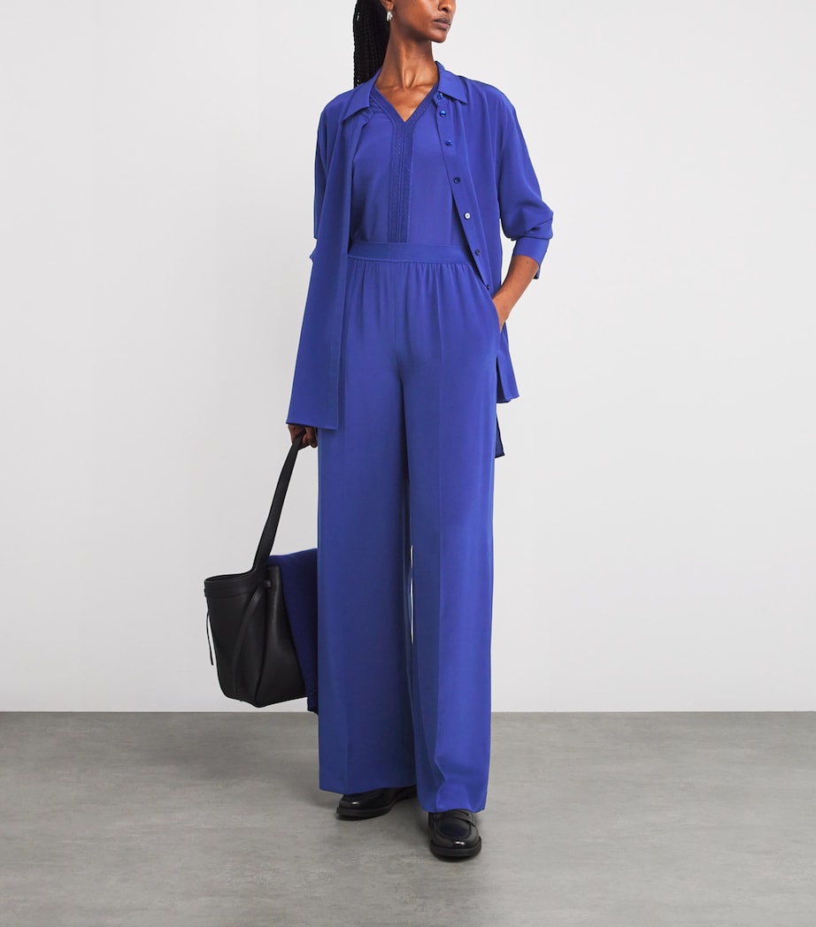 Silk Hulin Wide-Leg Trousers COBALT Image 2
