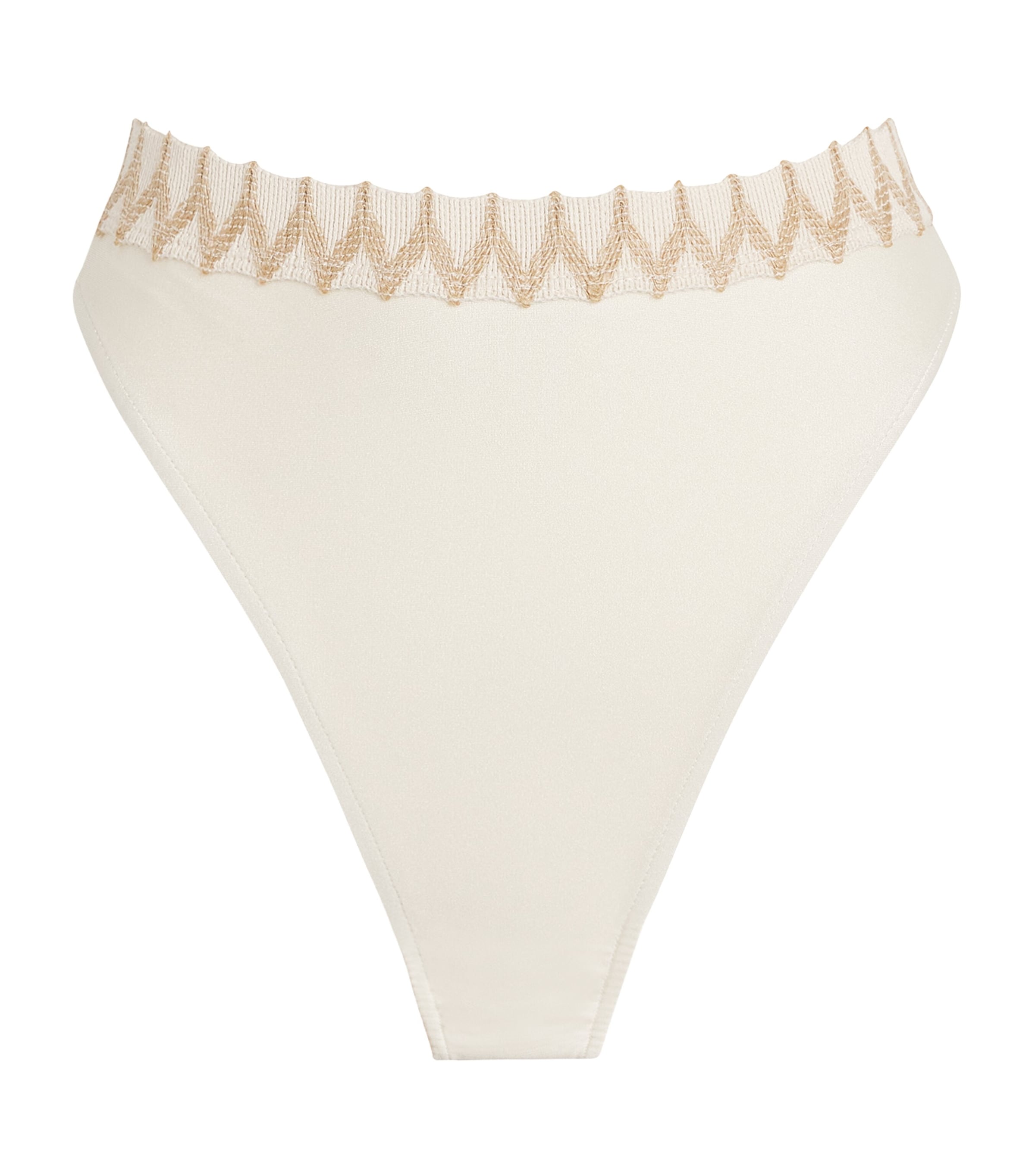 Patbo Jute-trim Bikini Bottoms In White